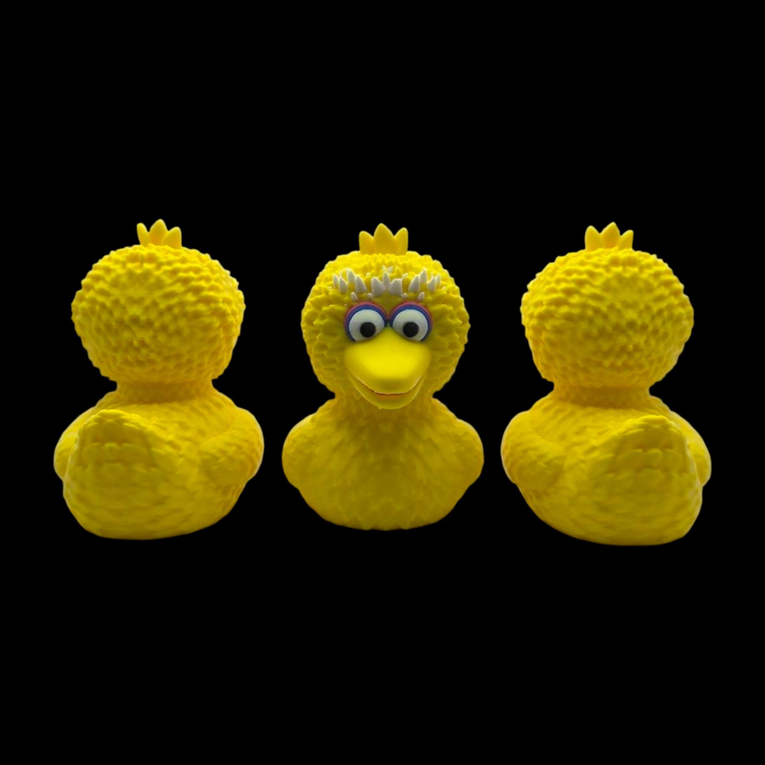 Big Bird Inspired Duck Bath Toy Character Figure Handmade Collectible 3d Printed Sesame Street Yellow  Display Item Bedroom Decoration
