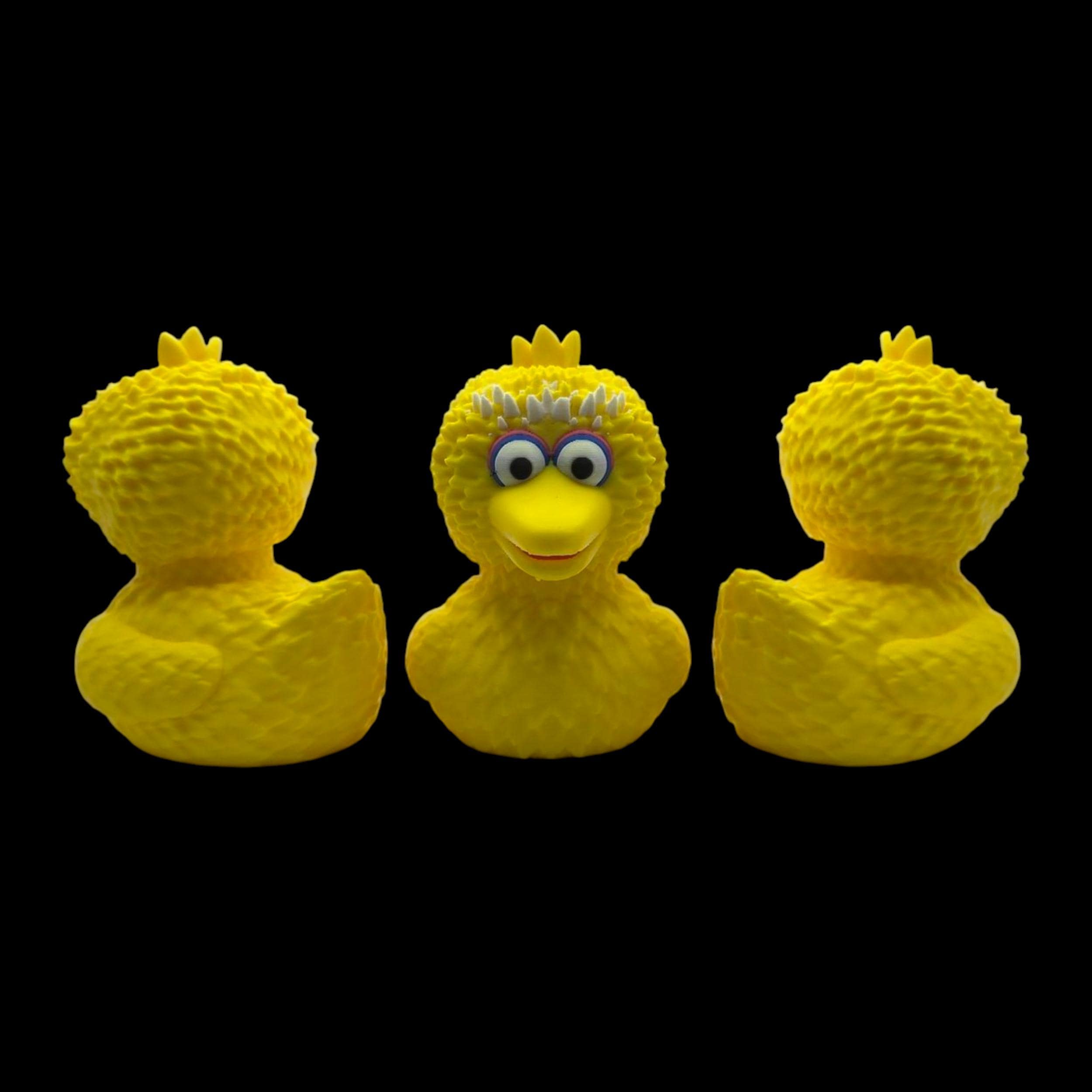 Big Bird Inspired Duck Bath Toy Character Figure Handmade Collectible 3d Printed Sesame Street Yellow  Display Item Bedroom Decoration
