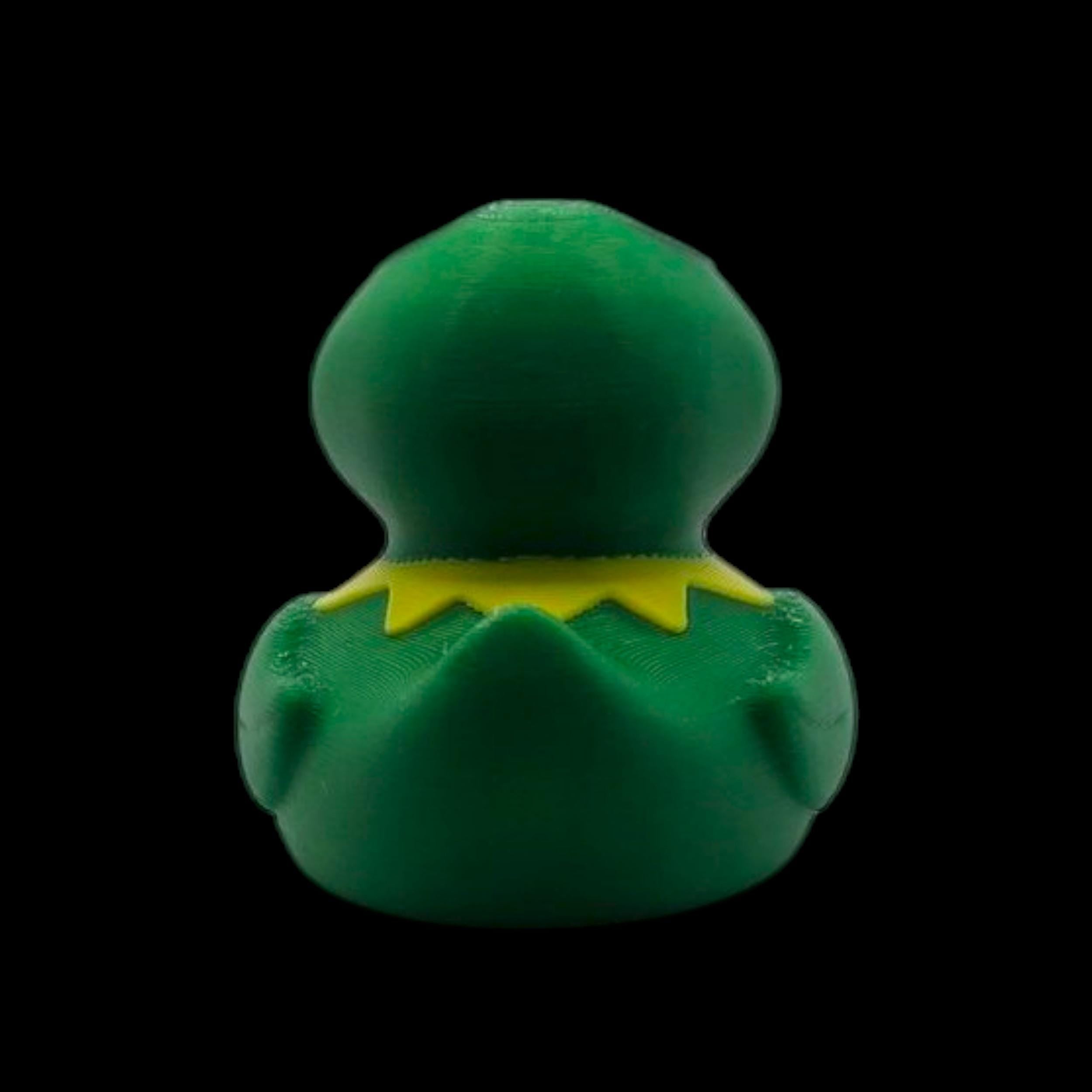 Kermit Inspired Duck Figure Green Frog Mashup Cartoon Character Desk Accessory Small Collectible Toy Display  Muppet Fan