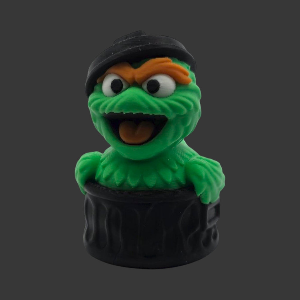 Oscar Grouch Trash Can Figure Collectible Character Toy Desk Decoration Cartoon Figure Miniature Statue Novelty Accessory Green