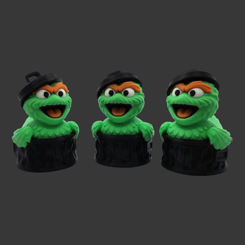 Oscar Grouch Trash Can Figure Collectible Character Toy Desk Decoration Cartoon Figure Miniature Statue Novelty Accessory Green