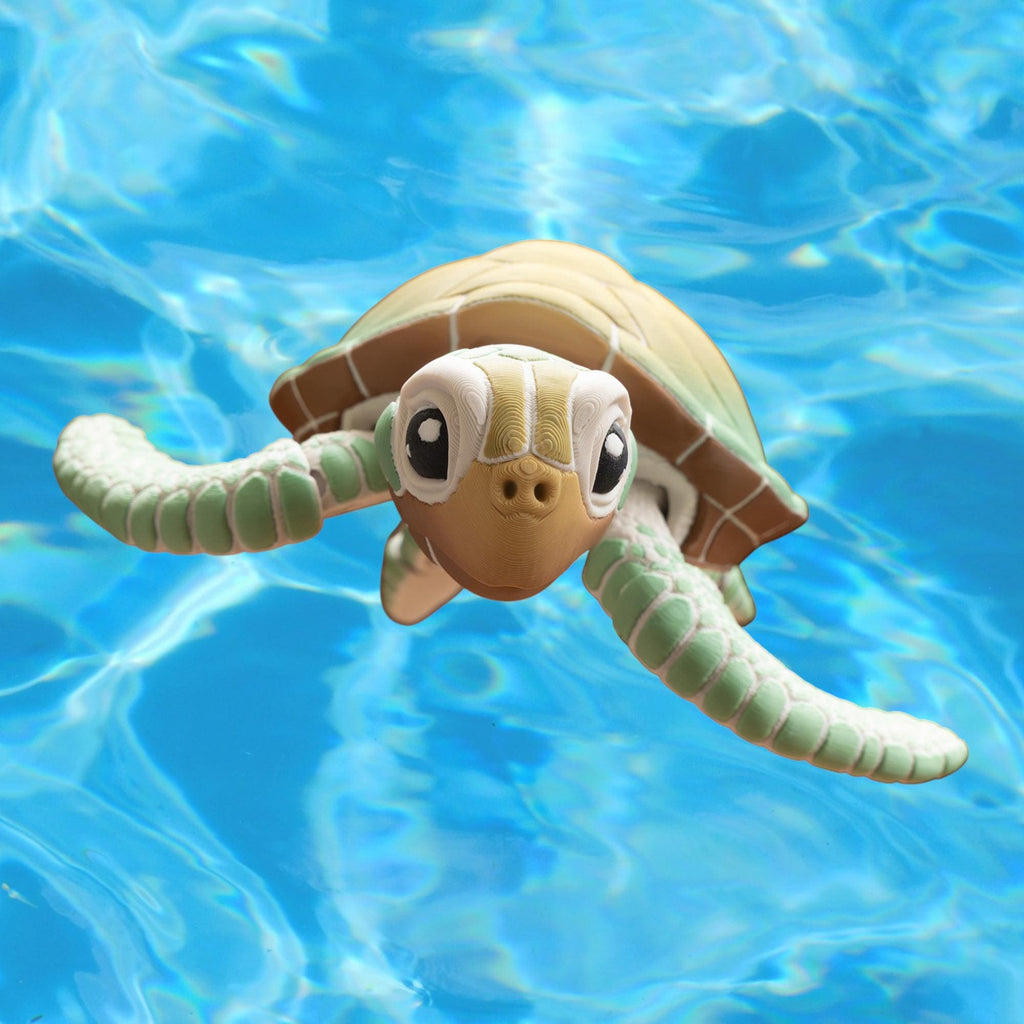 Articulated Sea Turtle Desk Ornament Marine Decoration Ocean Themed Coastal Display Miniature Model Posable Figure Movable Toy Collectible