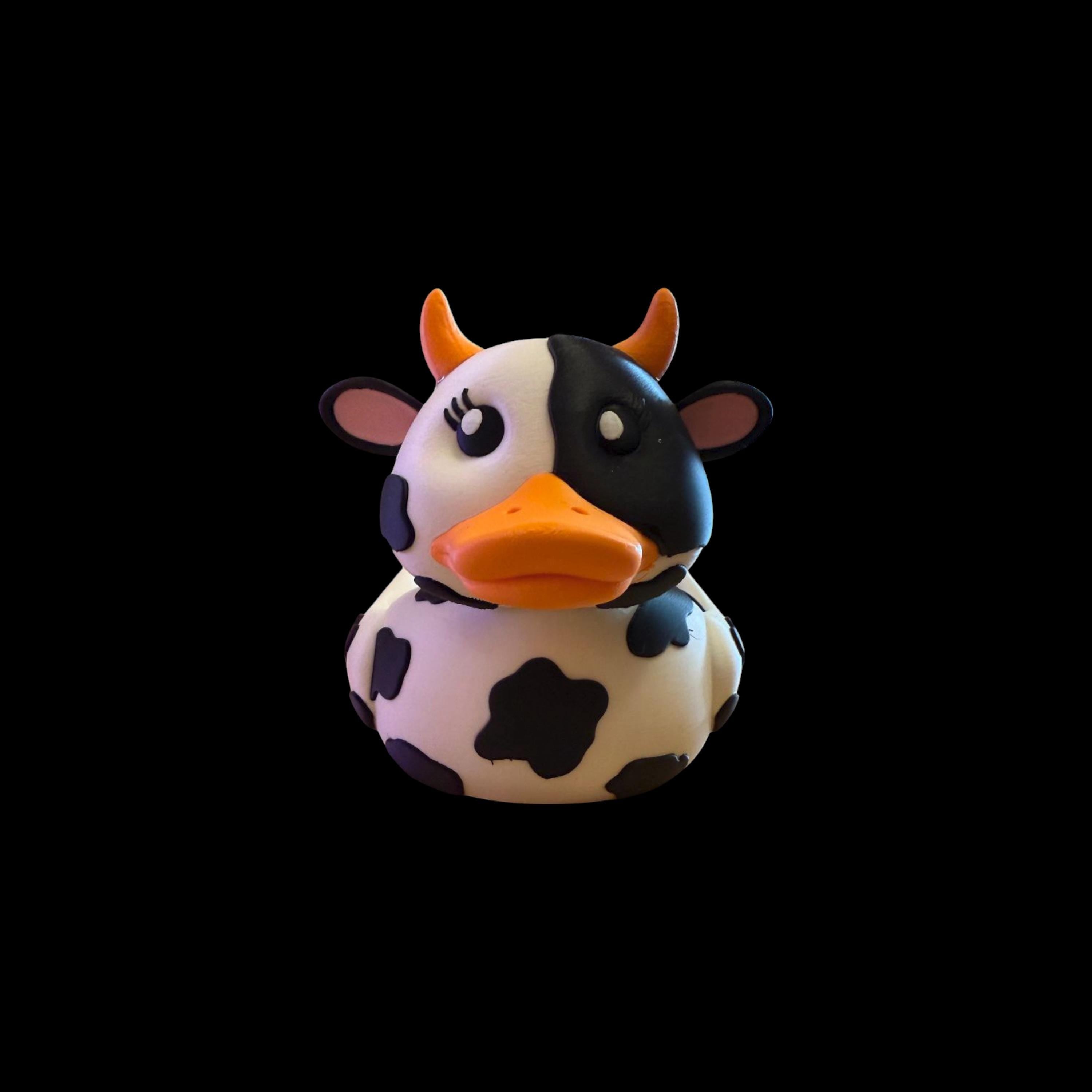 Cow Duck Black & White 3D printed  Kids Bath Toys  Stress Relief Collectable