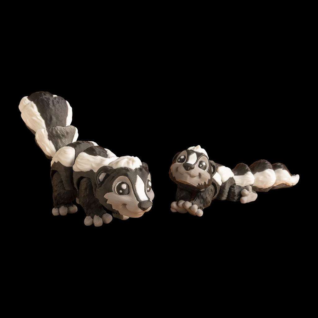 Articulated Skunk Toy Desk Decoration Animal Figure Posable Joints Fidget Stress Relief Sensory Aid Adhd Tool Office Accessory Cartoon Black