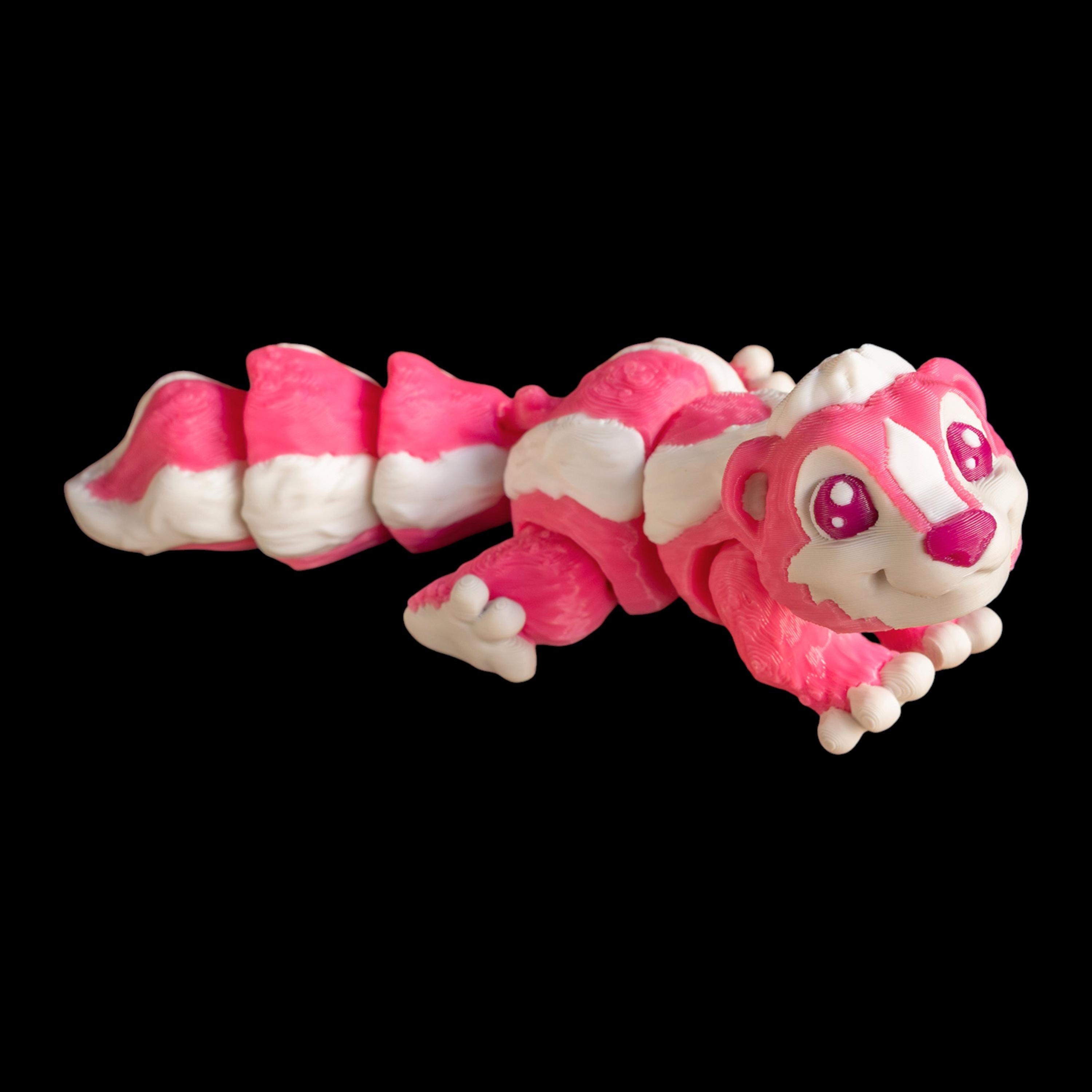 Articulated Skunk Toy Desk Decoration Animal Figure Posable Joints Fidget Stress Relief Sensory Aid Adhd Tool Office Accessory Cartoon Black