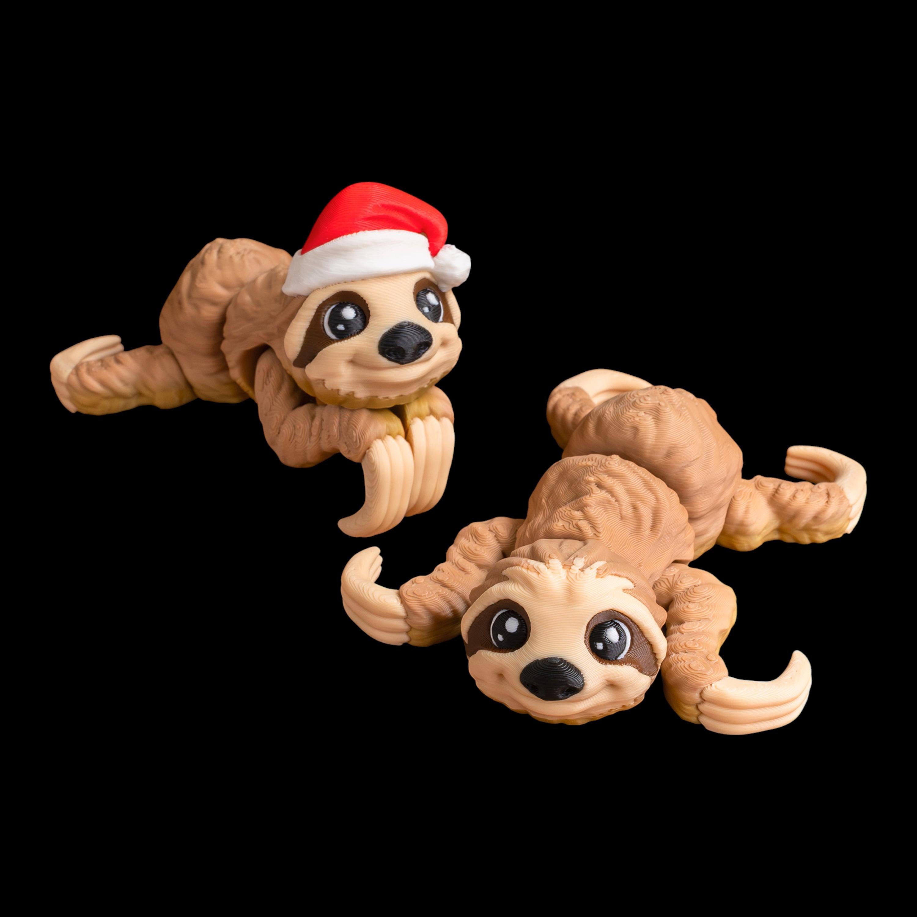 Articulated Sloth Figurine Desk Accessory Decoration Christmas Gift Idea Present Holiday Optional Hanging Tree Display Movable Toy Joints