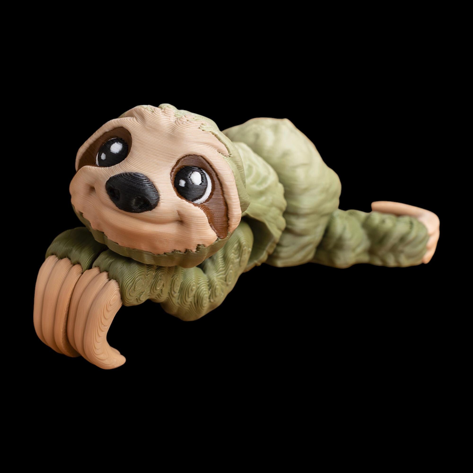 Articulated Sloth Figurine Desk Accessory Decoration Christmas Gift Idea Present Holiday Optional Hanging Tree Display Movable Toy Joints