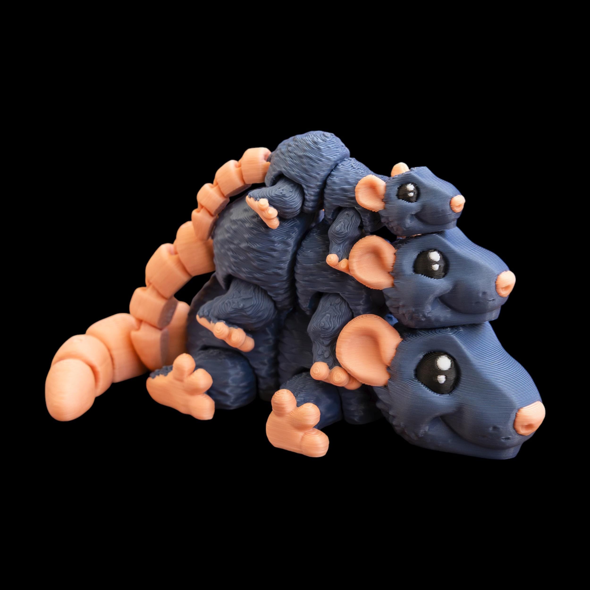 Articulated Rat Figurine Desk Toy Animal Collectible White Movable Joints Posable Figure Miniature Pet Pocket Companion Fidget Stress Relief