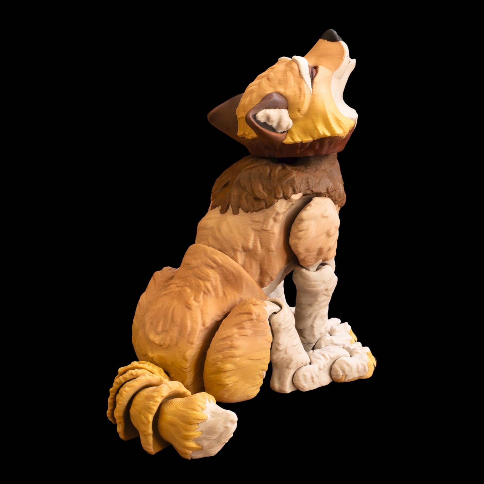 Articulated Wolf Figurine Desk Decoration Display Piece Collectible Item Fidget Toy Movable Joints Posable Model Animal Figure