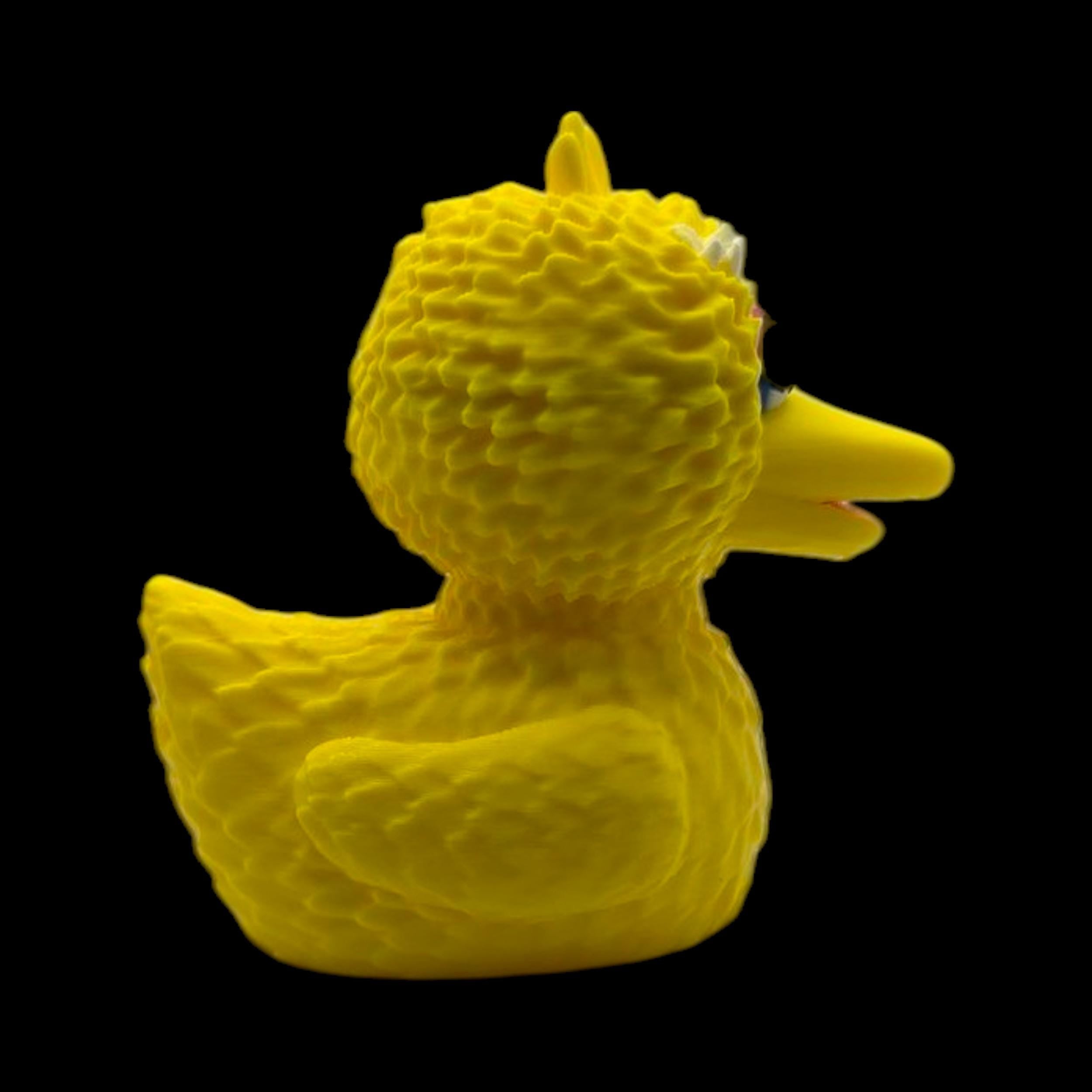 Big Bird Inspired Duck Bath Toy Character Figure Handmade Collectible 3d Printed Sesame Street Yellow  Display Item Bedroom Decoration