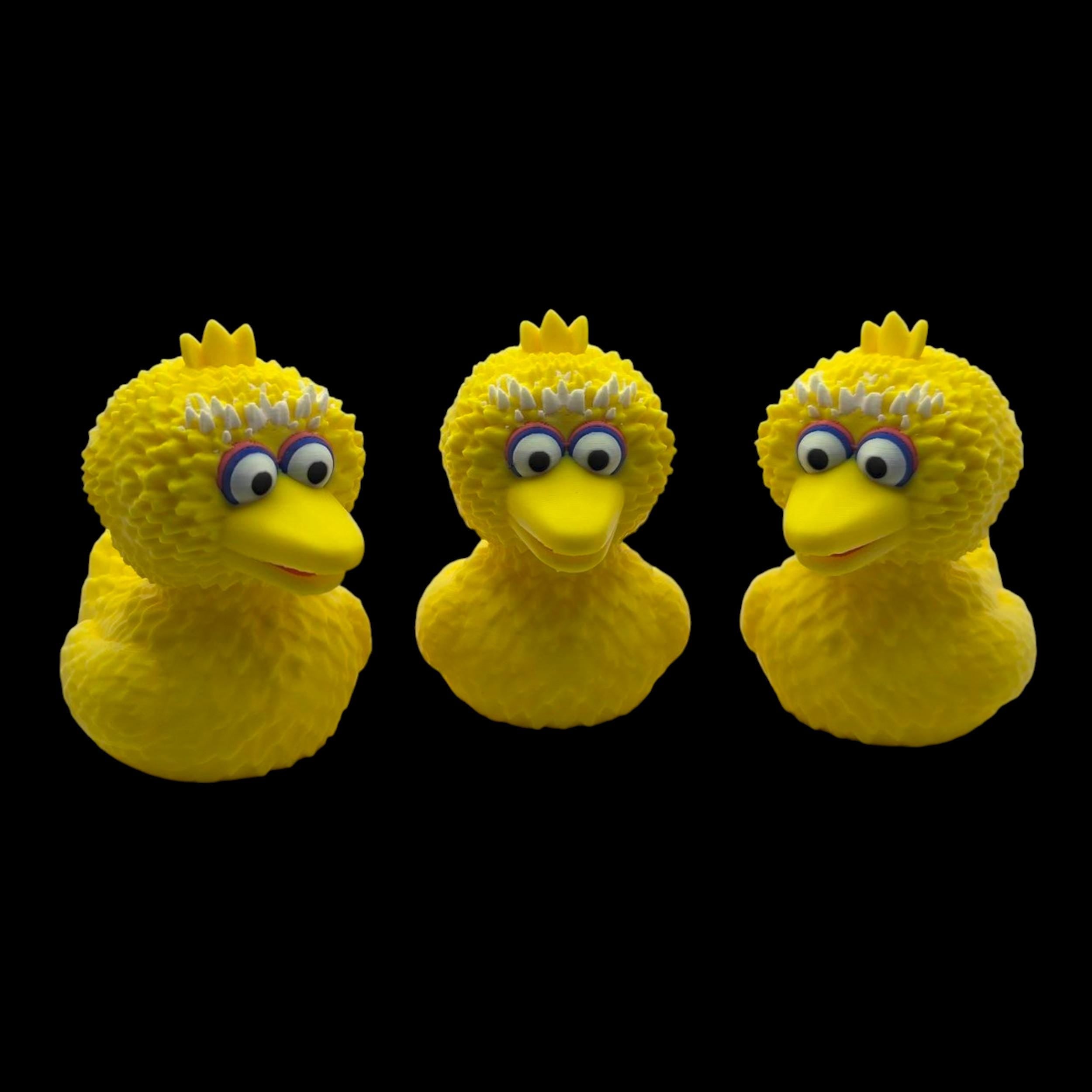 Big Bird Inspired Duck Bath Toy Character Figure Handmade Collectible 3d Printed Sesame Street Yellow  Display Item Bedroom Decoration