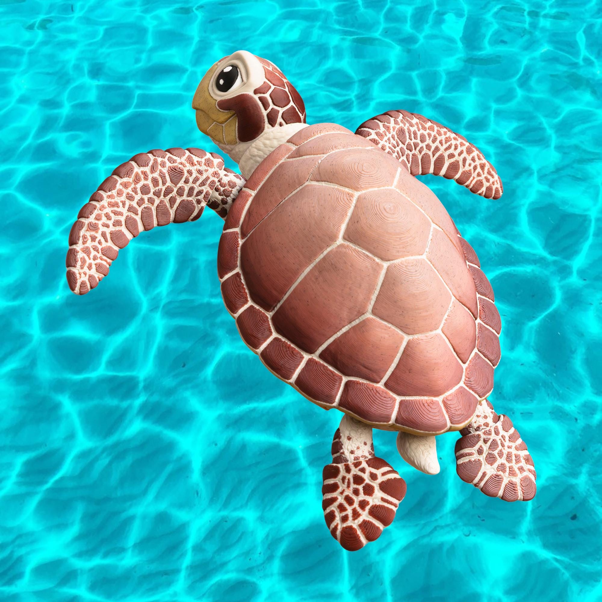 Articulated Sea Turtle Desk Ornament Marine Decoration Ocean Themed Coastal Display Miniature Model Posable Figure Movable Toy Collectible