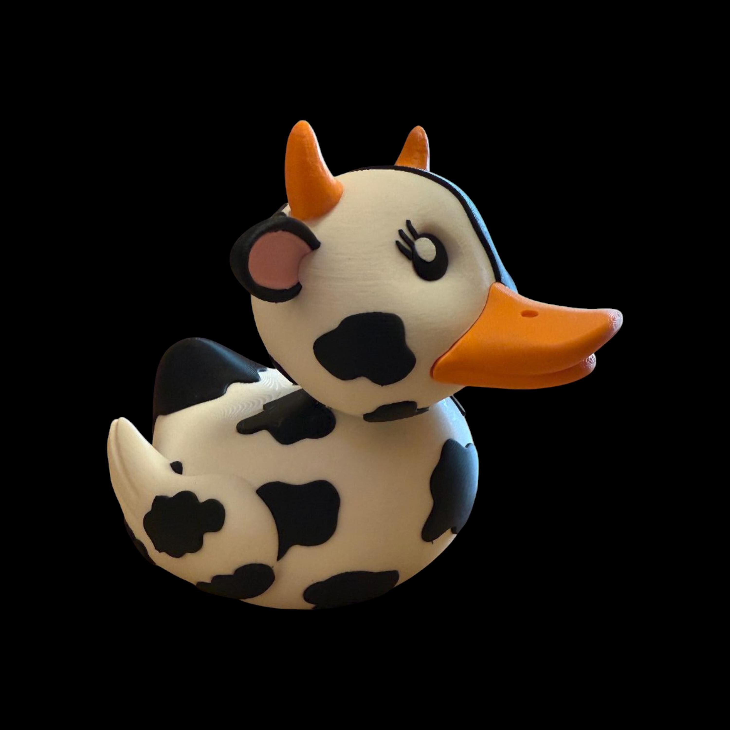 Cow Duck Black & White 3D printed  Kids Bath Toys  Stress Relief Collectable