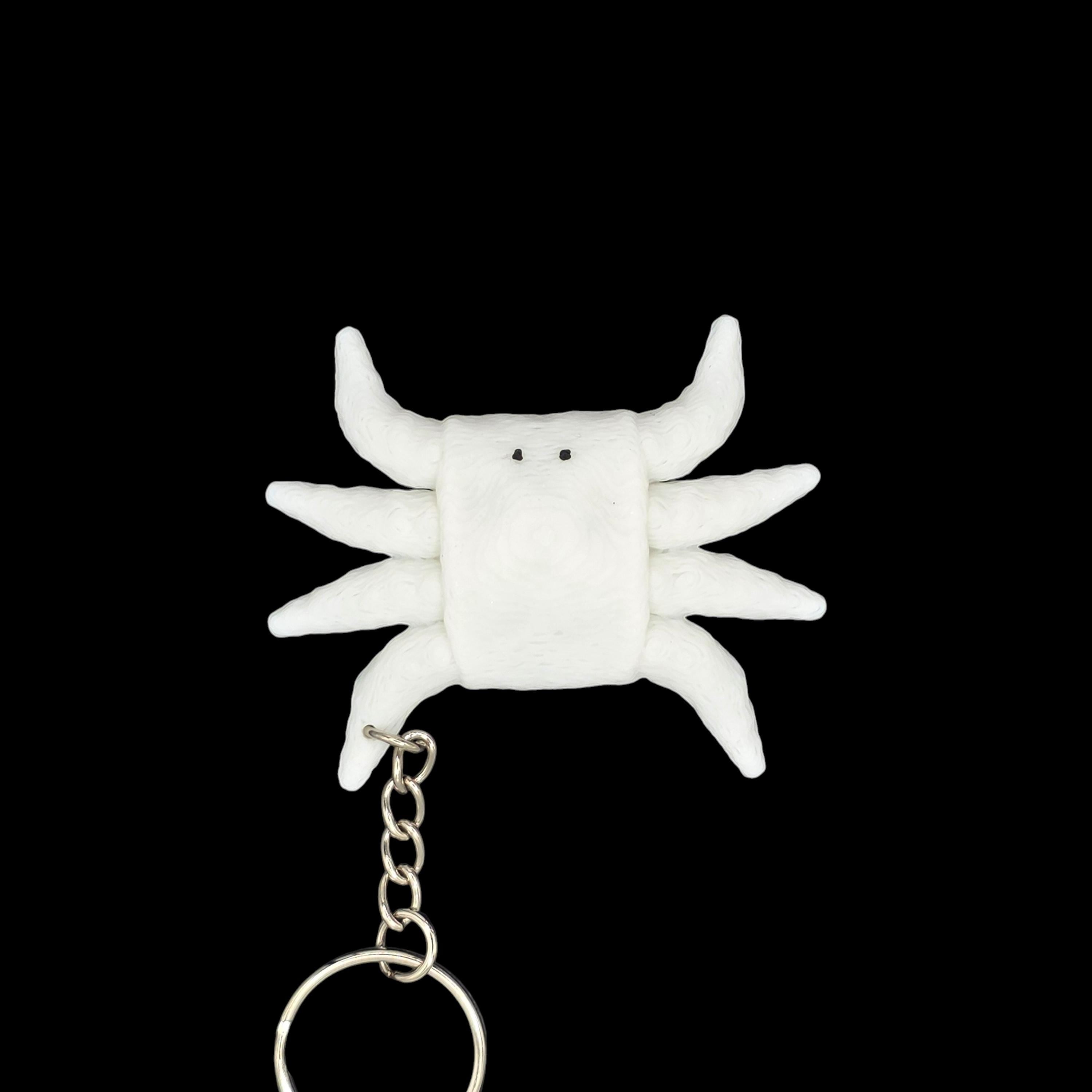 White Crab Towel Anima Keychain Accessory Beach Theme Nautical Bag Charm Cruise Line Souvenir