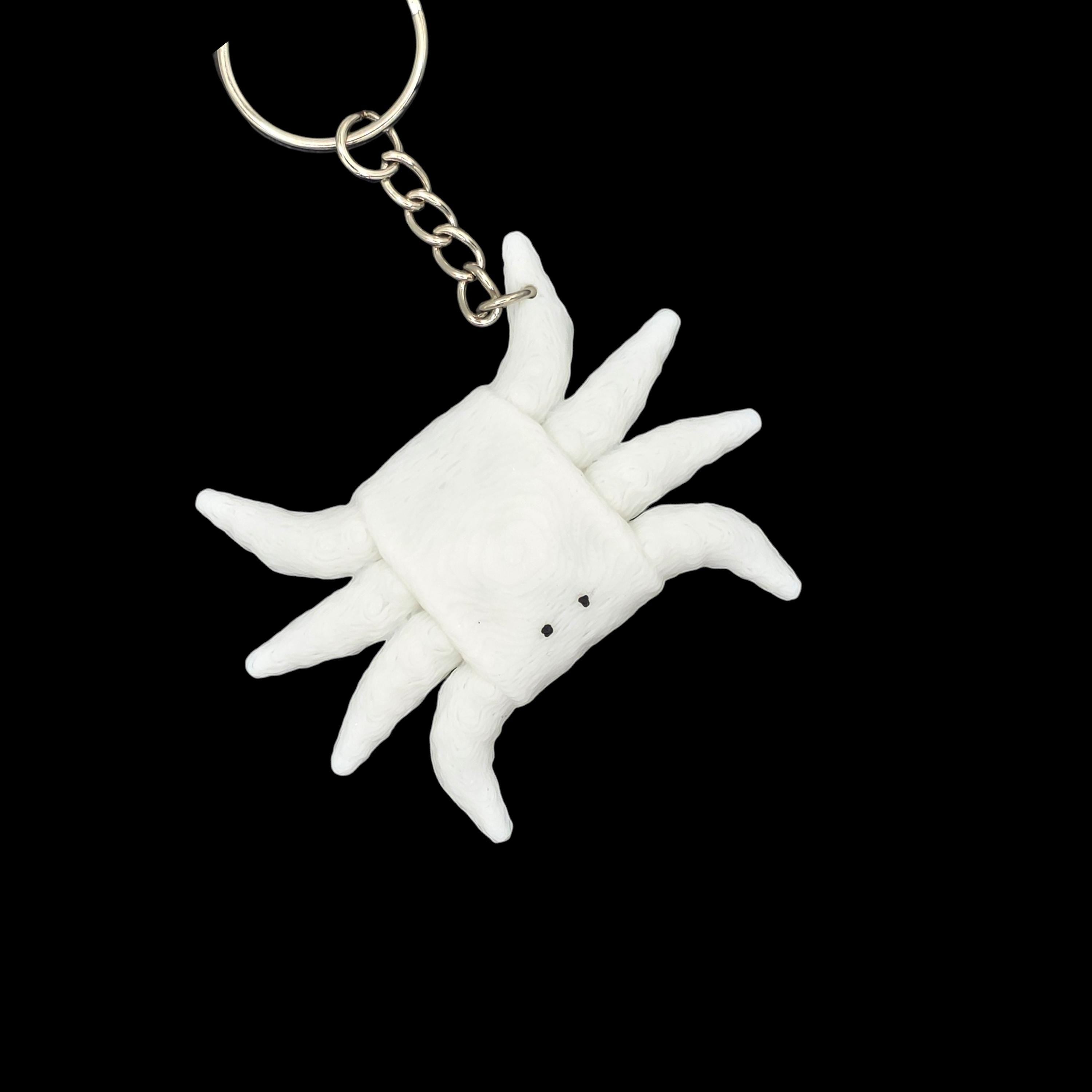 White Crab Towel Anima Keychain Accessory Beach Theme Nautical Bag Charm Cruise Line Souvenir