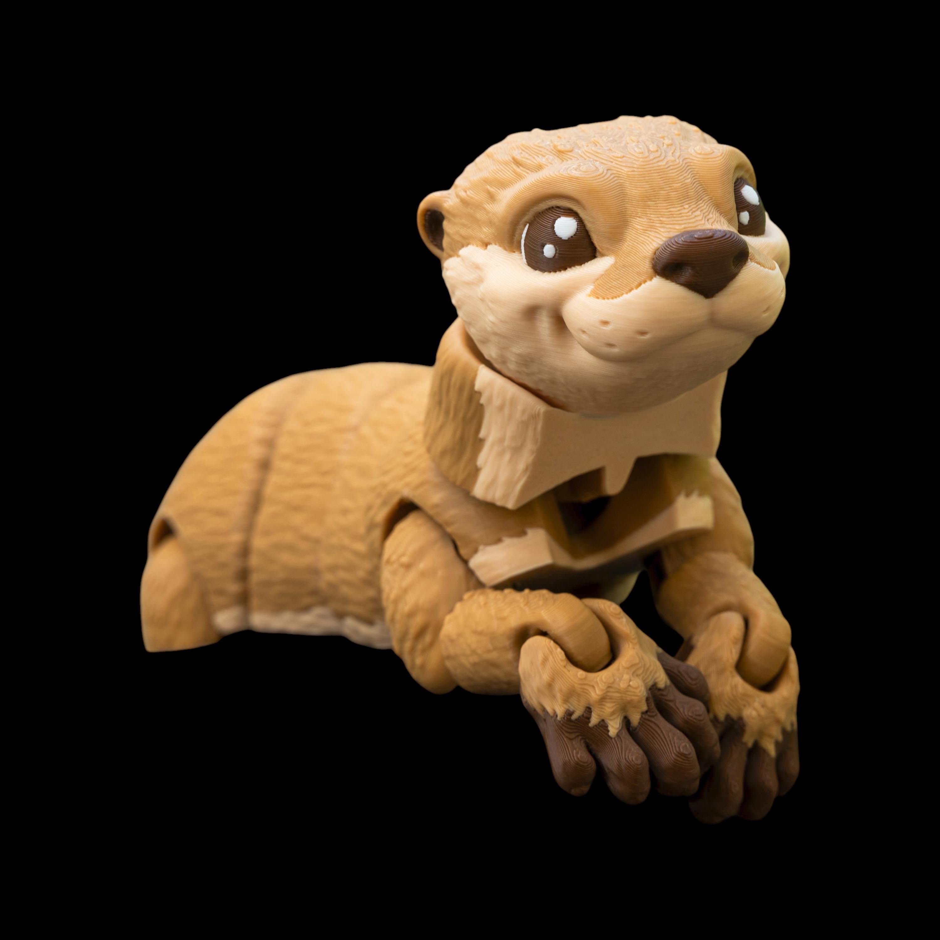River Otter Figurine Desk Decoration Animal Toy Articulated Model 3d Printed Wildlife Small Statue Movable Figure Flexible Sensory Toy