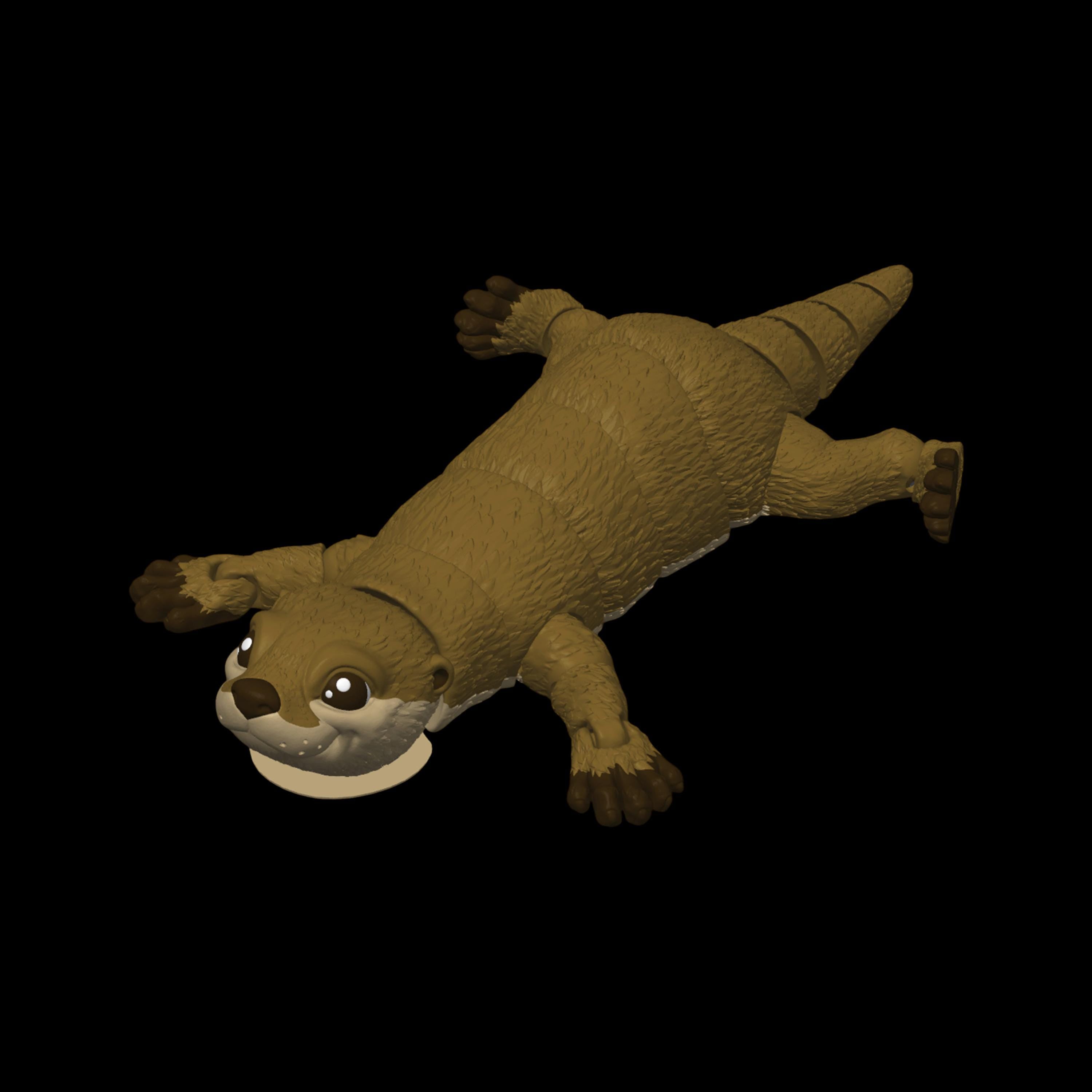 River Otter Figurine Desk Decoration Animal Toy Articulated Model 3d Printed Wildlife Small Statue Movable Figure Flexible Sensory Toy