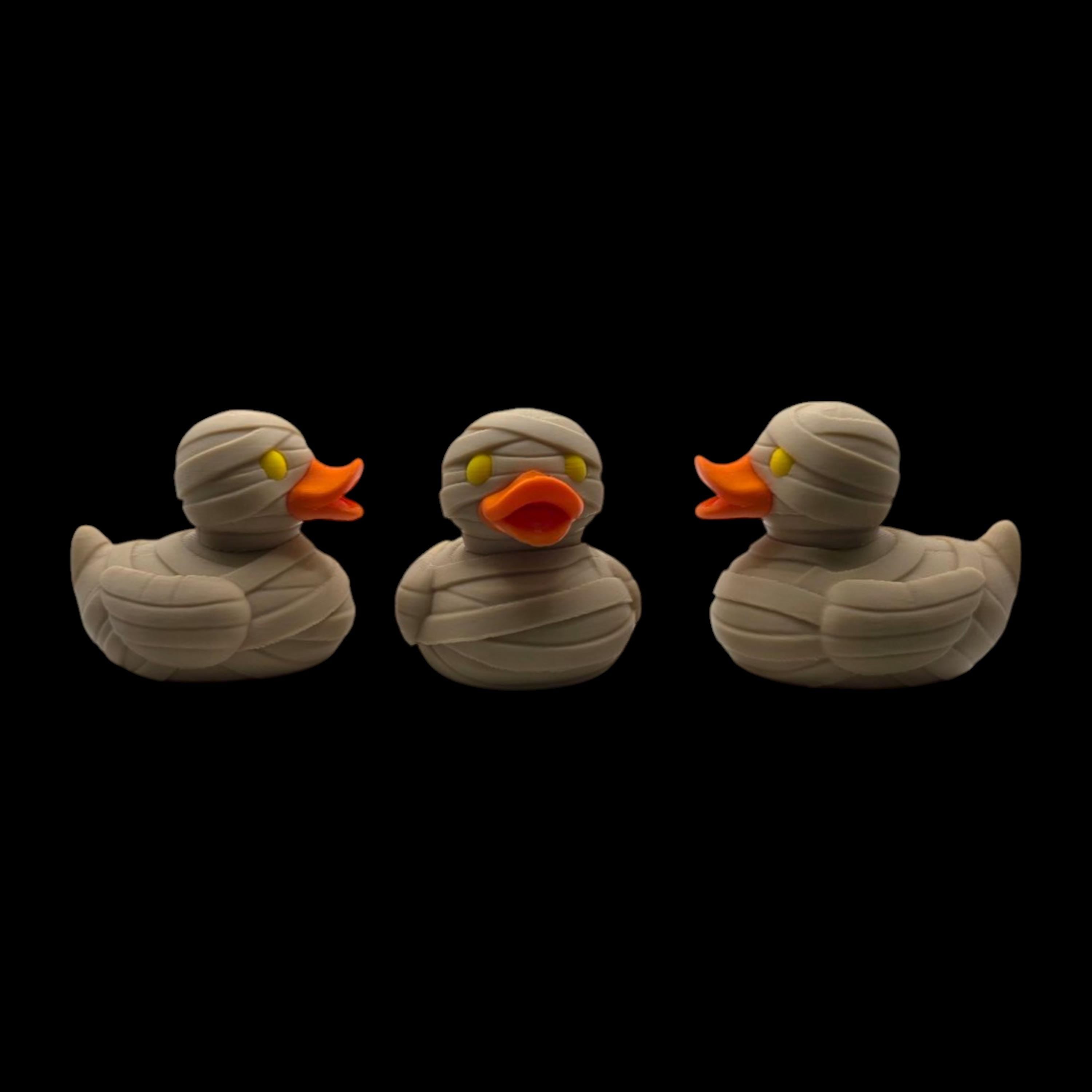 Halloween Mummy Duck Figurine Spooky Desk Accessory Novelty Bandage Wrapped Egyptian