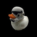 Desk Accessory Shelf Display Star Wars Collectible Duck Figurine Stormtrooper Character Small Decorative Item Office Decoration Home Decor White Armor Design Black Details 3D Printed Model Fan Memorabilia Sci Fi Collection Perfect Gift