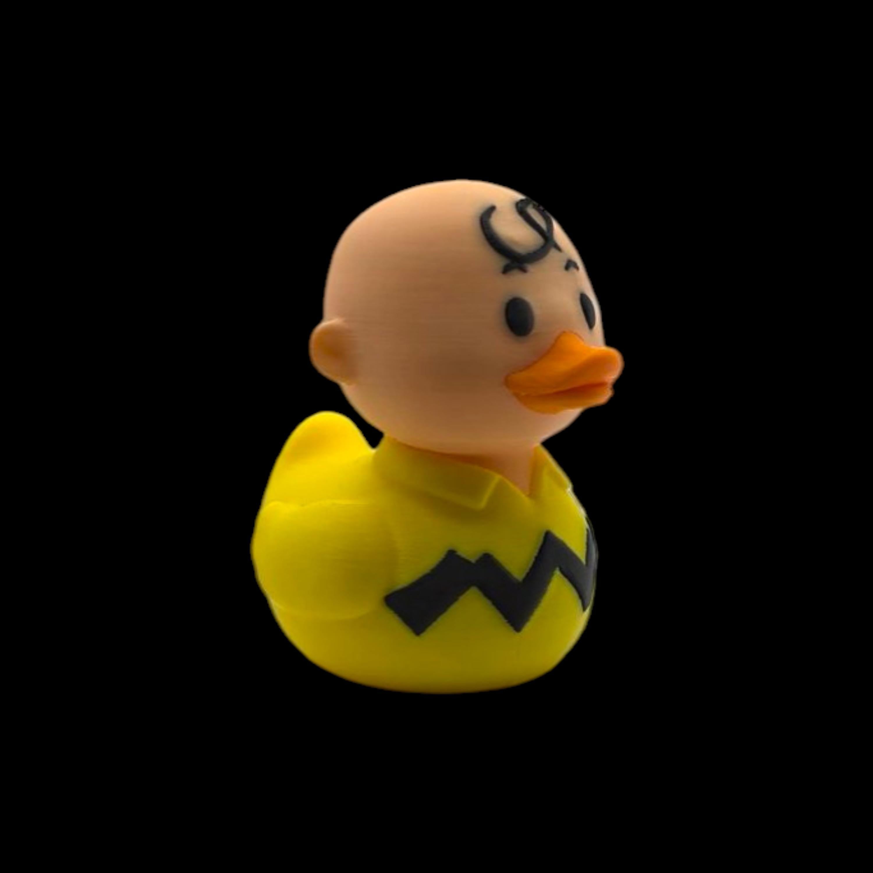 Charlie Brown Duck  Inspired Cartoon Character Collectible Figure Desk Decor Yellow & Black