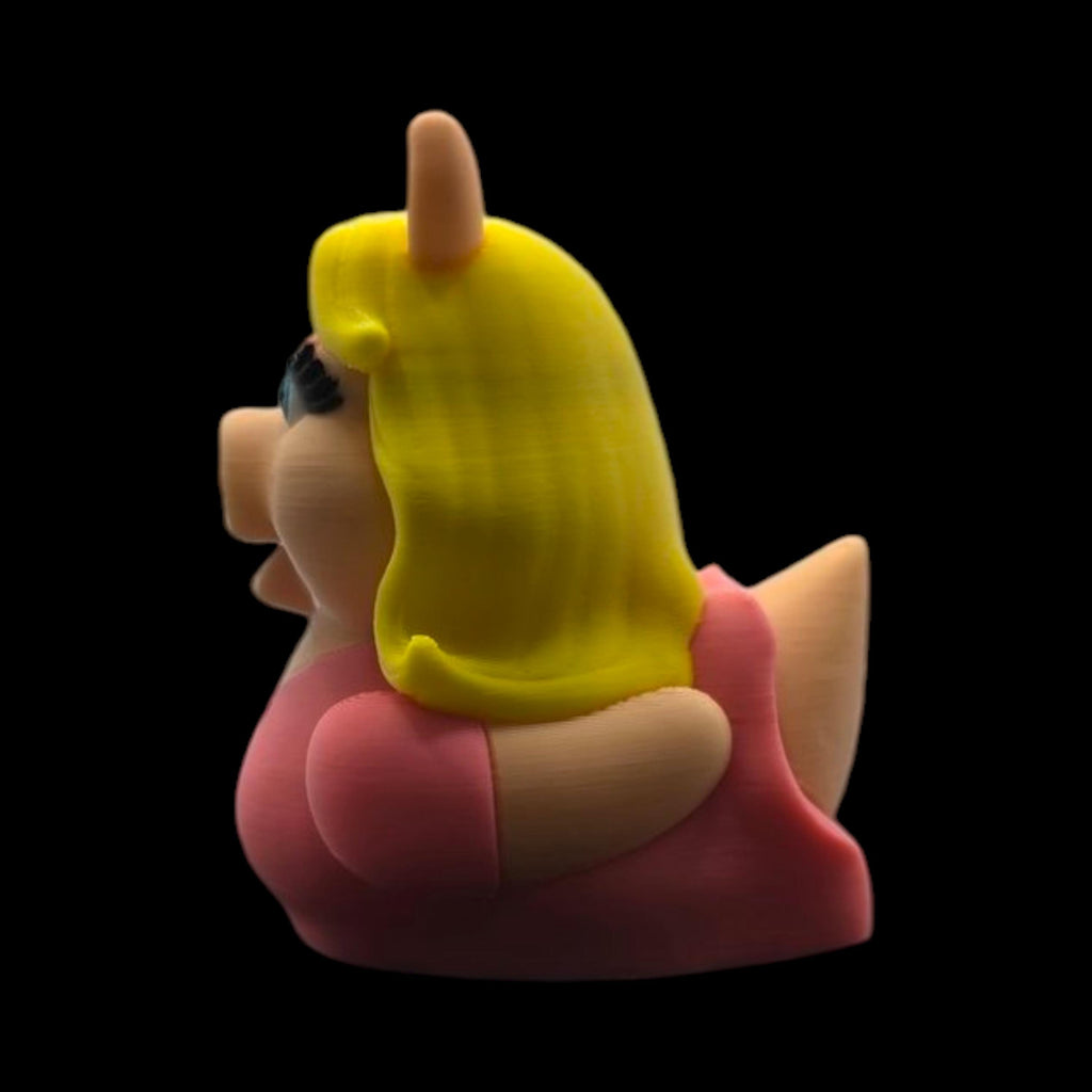 Inspired Miss Piggy Duck Muppet's 3d Printed Duck Figurine Collectible Character Statue