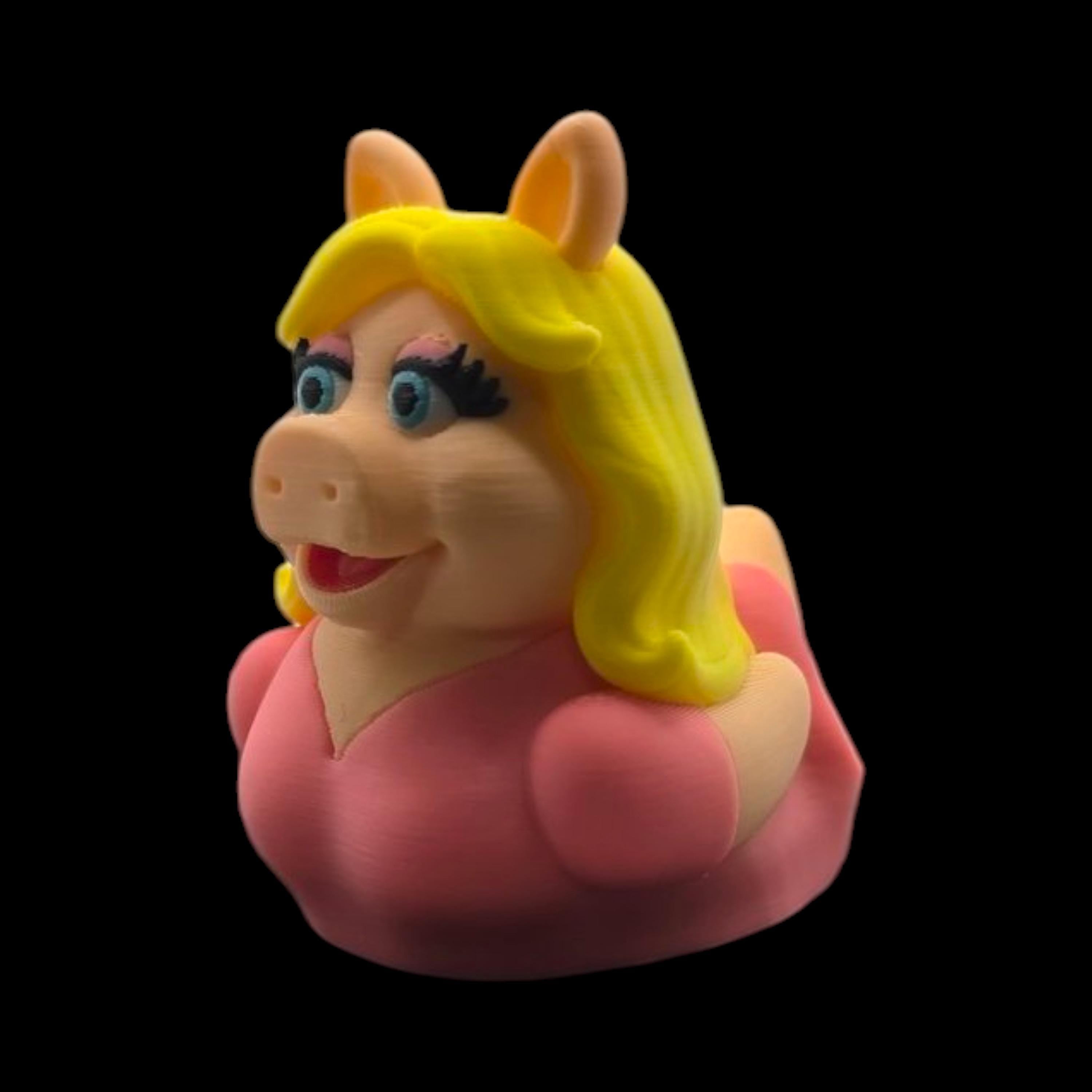 Inspired Miss Piggy Duck Muppet's 3d Printed Duck Figurine Collectible Character Statue