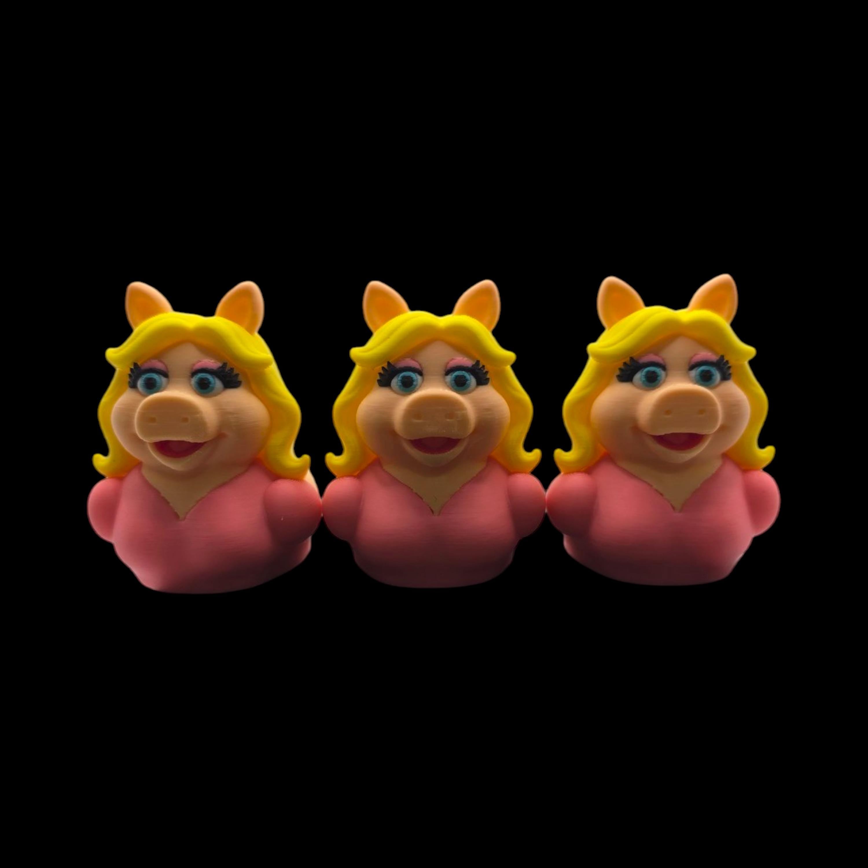 Inspired Miss Piggy Duck Muppet's 3d Printed Duck Figurine Collectible Character Statue