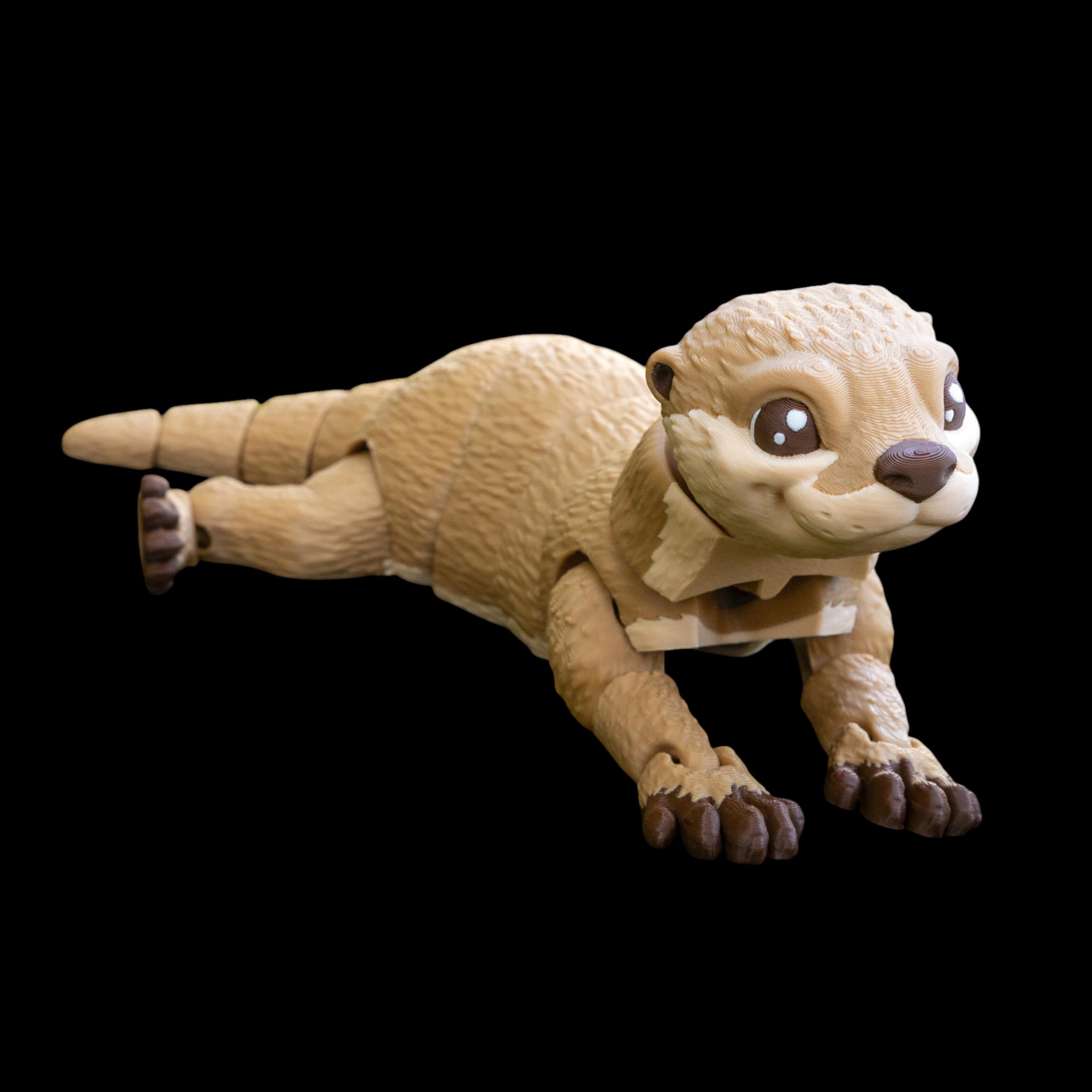 River Otter Figurine Desk Decoration Animal Toy Articulated Model 3d Printed Wildlife Small Statue Movable Figure Flexible Sensory Toy