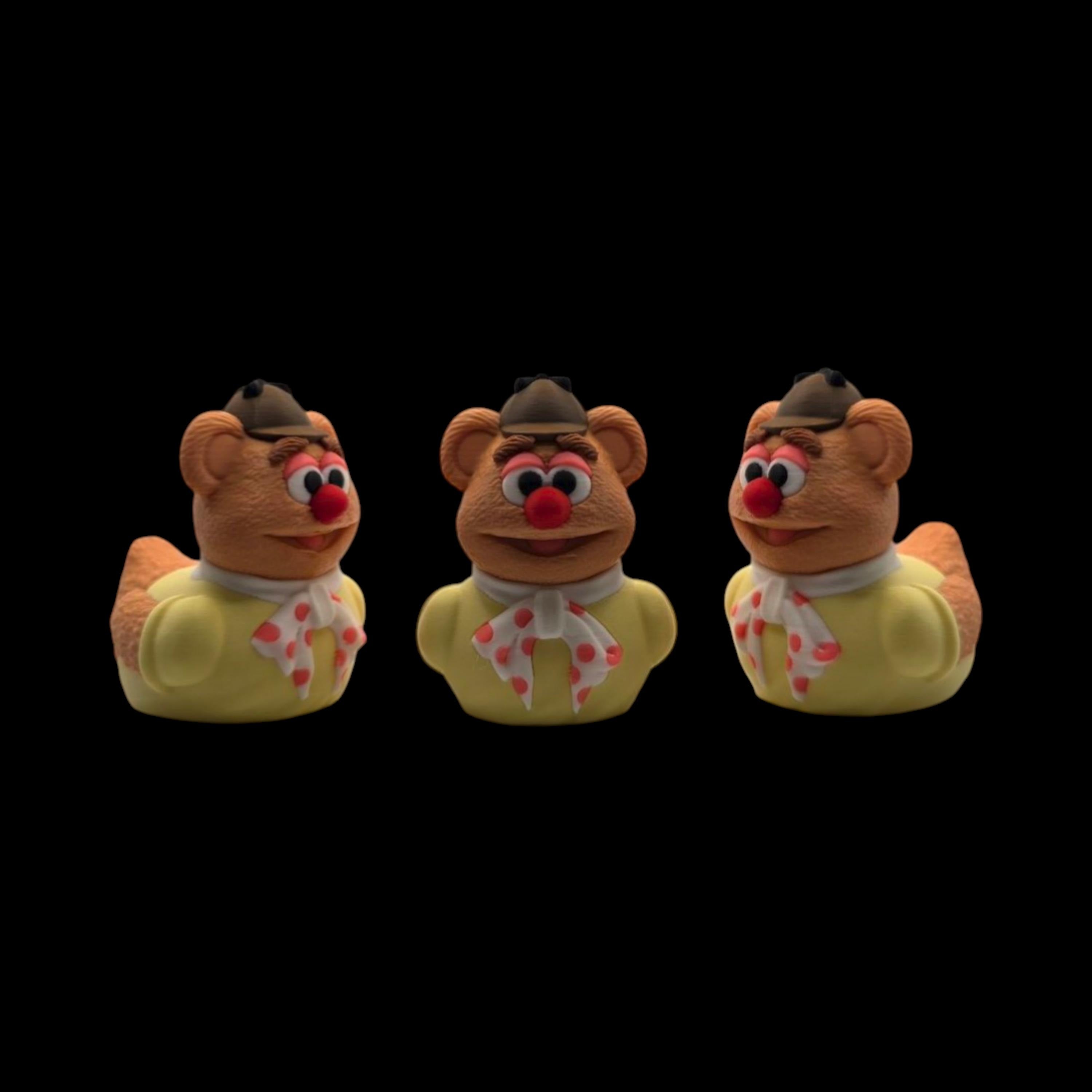 Fozzie Bear Duck Figurine Collectible Cartoon Character Display Decoration Desk Accessory Miniature Statue Novelty Gift Muppet Mashup Comedy