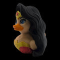 Superhero Duck Collectible Wonder Woman Figurine Comic Book Character Amazon Warrior Figure Miniature Design Detailed Artwork Iconic Costume Elements 3D Printed Model Display Item Shelf Ornament Desk Accessory Small Statue Unique Collector