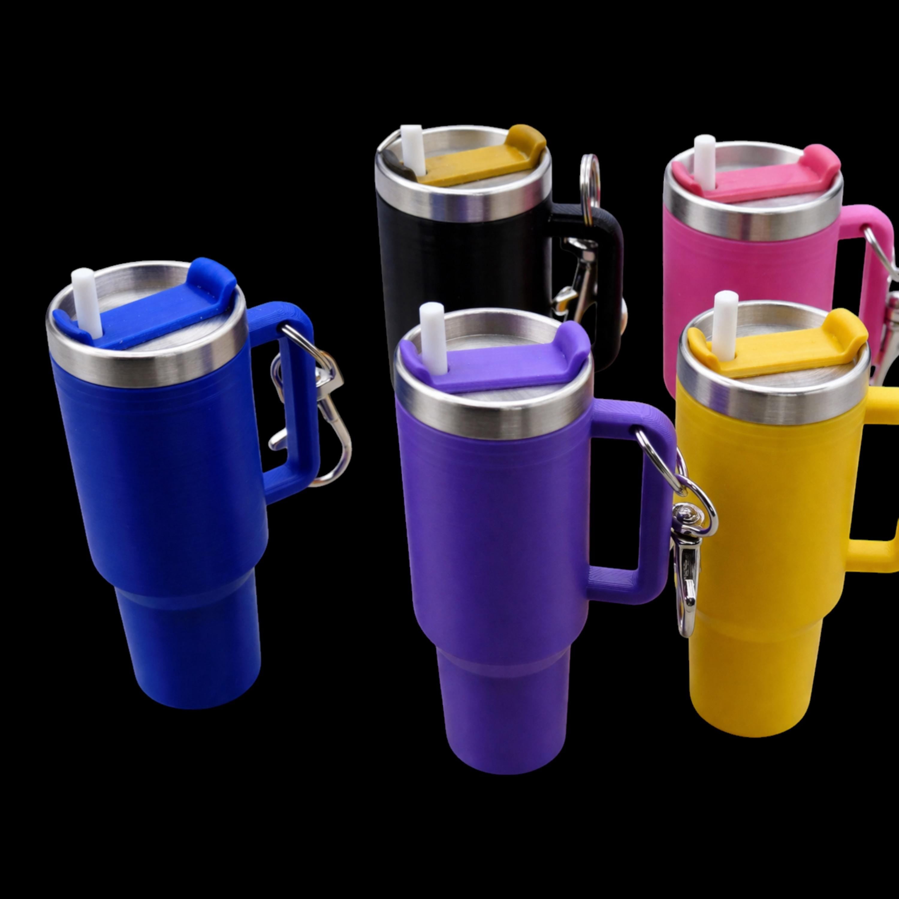Mini Tumbler Keychain Chapstick Holder with Removable Lid Lip Balm Holder Bag Charm Accessory