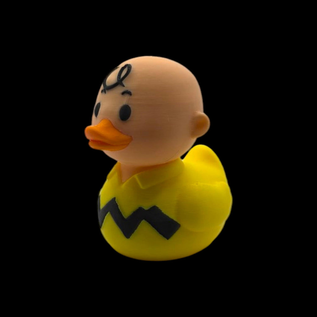 Charlie Brown Duck  Inspired Cartoon Character Collectible Figure Desk Decor Yellow & Black
