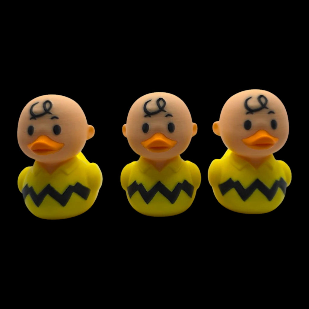 Charlie Brown Duck  Inspired Cartoon Character Collectible Figure Desk Decor Yellow & Black