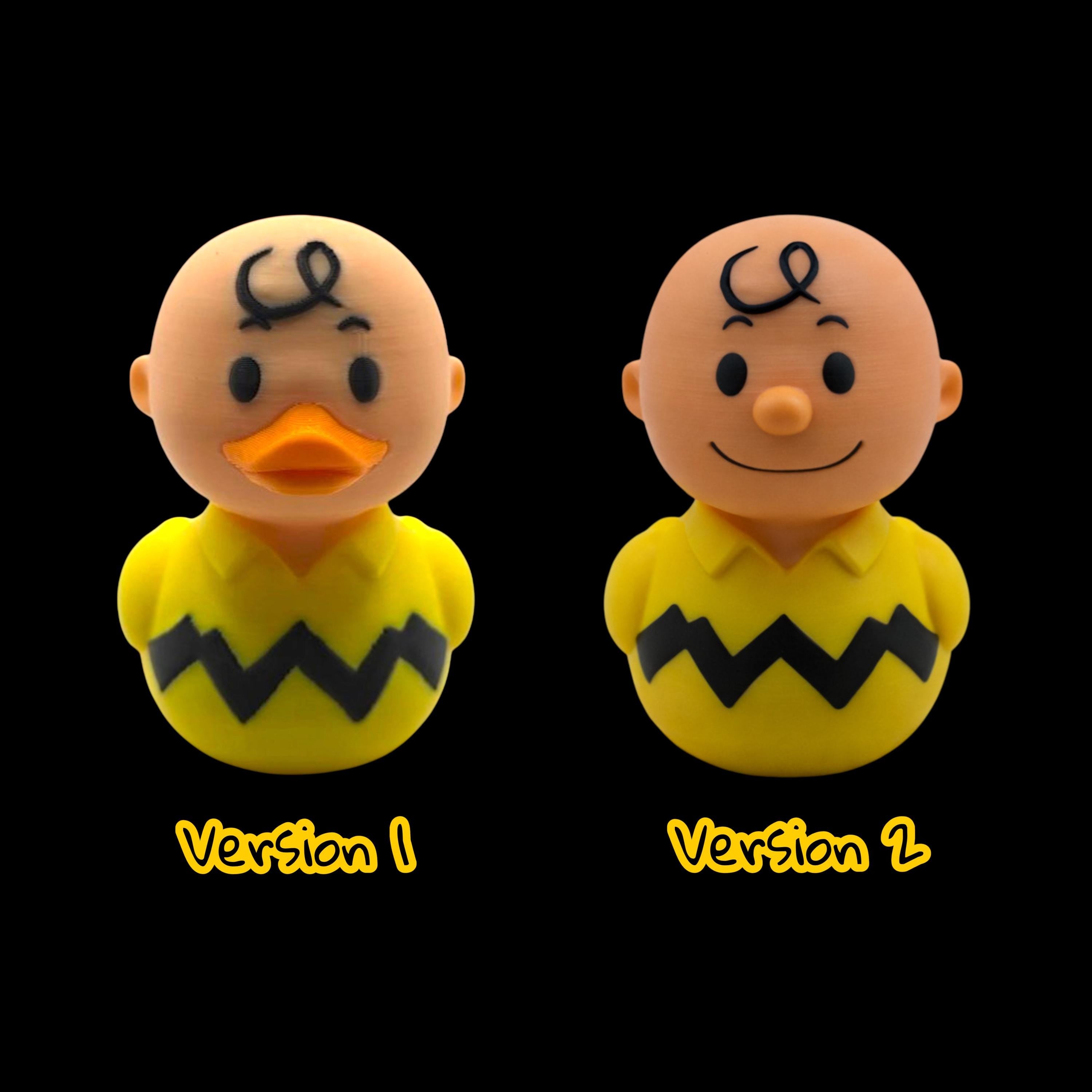 Charlie Brown Duck  Inspired Cartoon Character Collectible Figure Desk Decor Yellow & Black