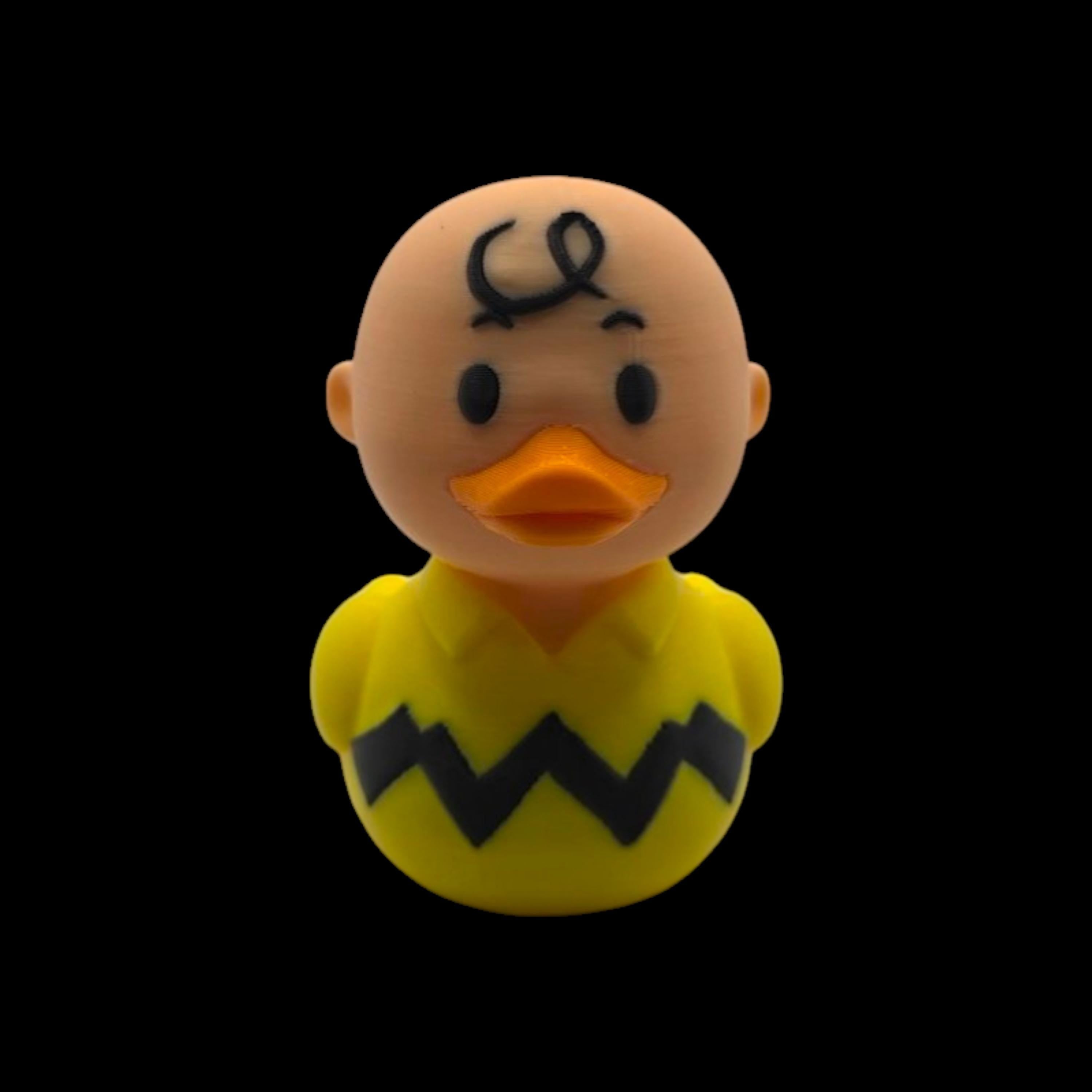 Charlie Brown Duck  Inspired Cartoon Character Collectible Figure Desk Decor Yellow & Black