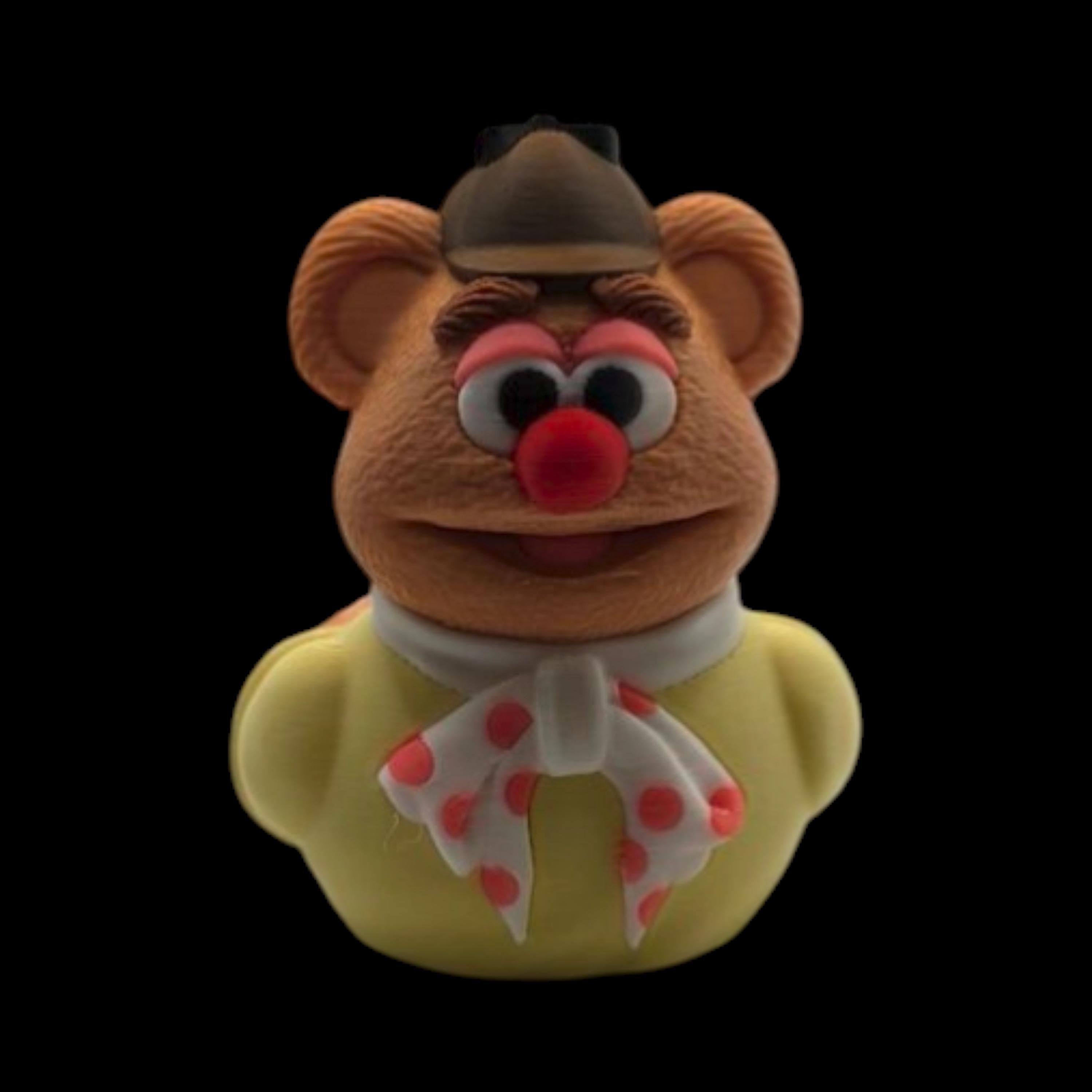 Fozzie Bear Duck Figurine Collectible Cartoon Character Display Decoration Desk Accessory Miniature Statue Novelty Gift Muppet Mashup Comedy