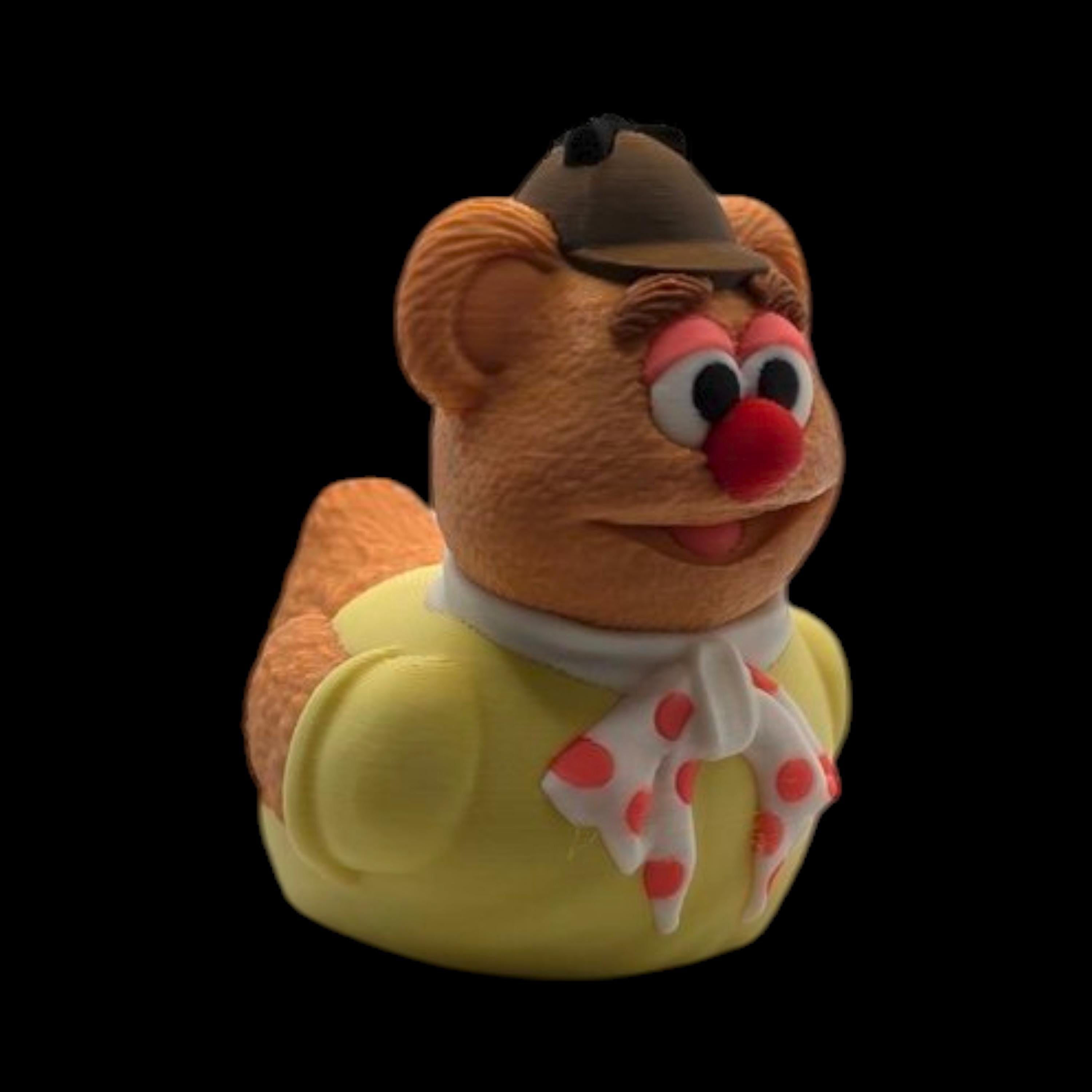 Fozzie Bear Duck Figurine Collectible Cartoon Character Display Decoration Desk Accessory Miniature Statue Novelty Gift Muppet Mashup Comedy