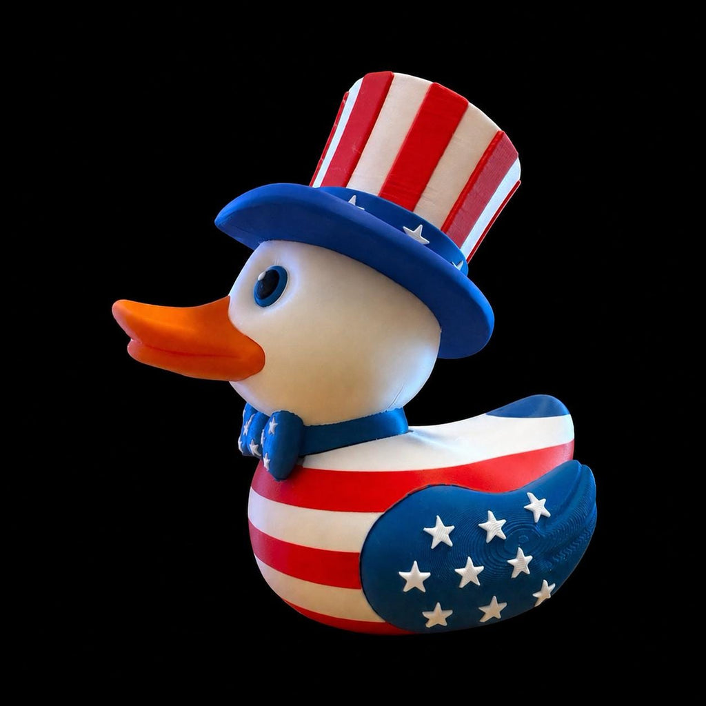 Patriotic Duck Uncle Sam Ducking America Display USA Decoration Adorable 4th July Decor