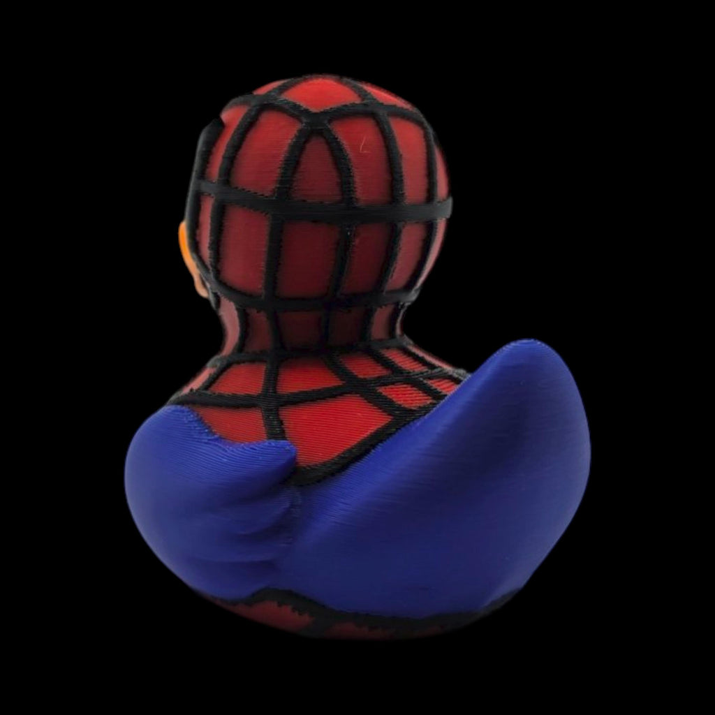 Spider-man Inspired Duck Figurine Collectible Superhero Display Marvel Memorabilia Comic Character