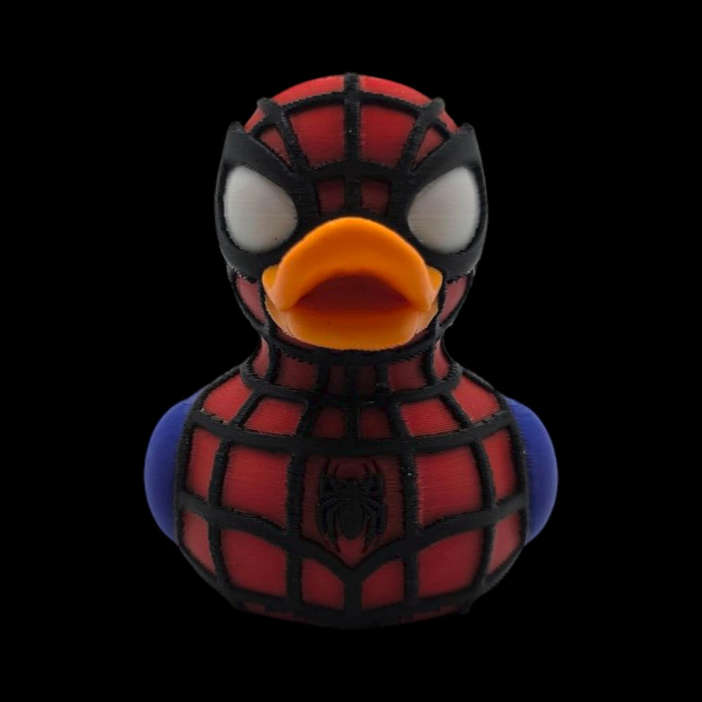 Spider-man Inspired Duck Figurine Collectible Superhero Display Marvel Memorabilia Comic Character