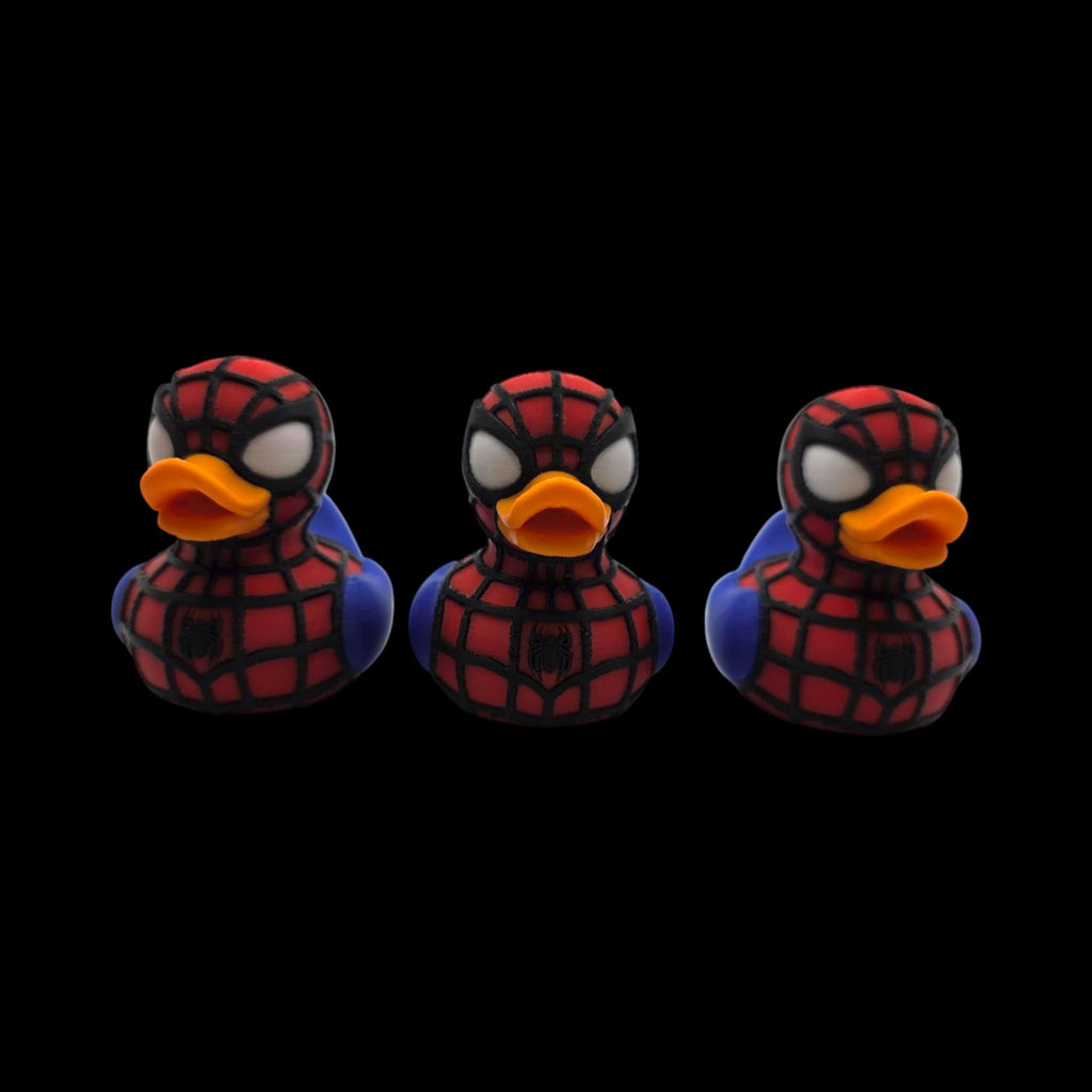 Spider-man Inspired Duck Figurine Collectible Superhero Display Marvel Memorabilia Comic Character