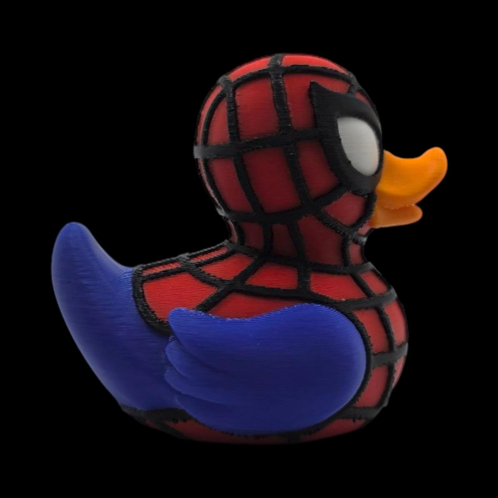 Spider-man Inspired Duck Figurine Collectible Superhero Display Marvel Memorabilia Comic Character
