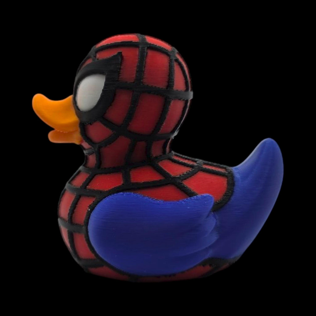 Spider-man Inspired Duck Figurine Collectible Superhero Display Marvel Memorabilia Comic Character