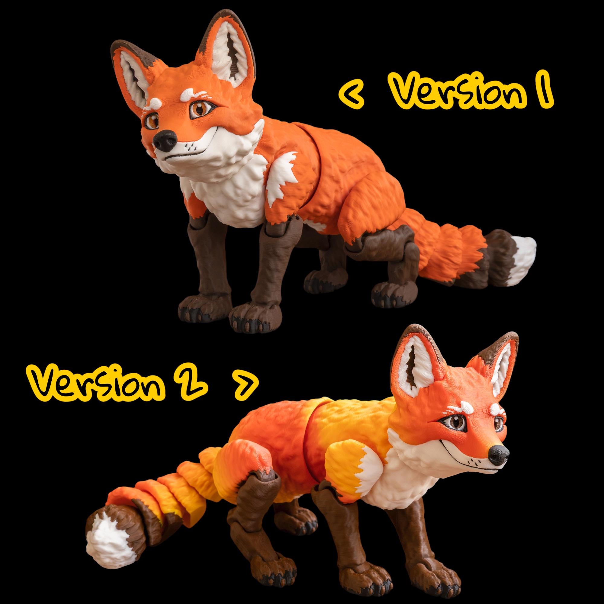 Articulated Red Fox Figurine Desk Toy Office Accessory Woodland Animal Fidget Sculpture Poseable Model Flexible