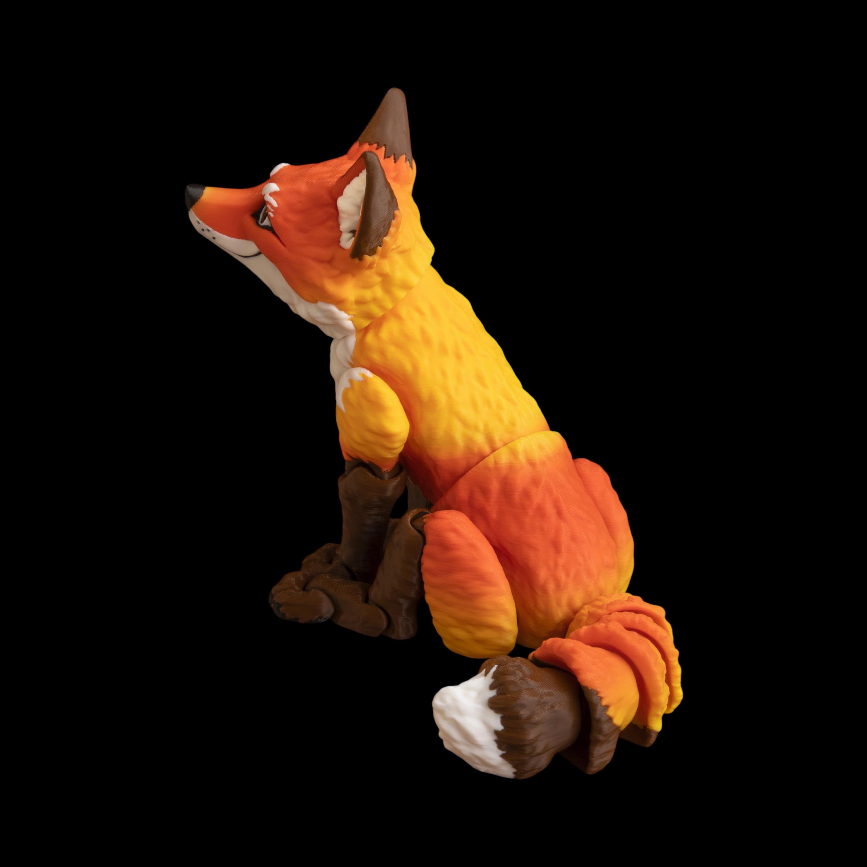 Articulated Red Fox Figurine Desk Toy Office Accessory Woodland Animal Fidget Sculpture Poseable Model Flexible
