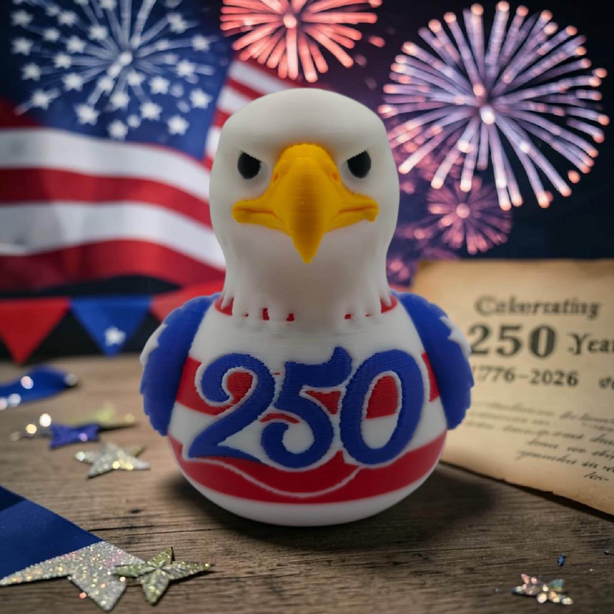 Patriotic Duck 250th Anniversary Celebration Jeep Ducking Cruise Line Collectible 4th Of July
