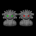 Gray Medusa Duck Figure for Display Gothic Monster Design with Glowing Eyes Spooky Halloween