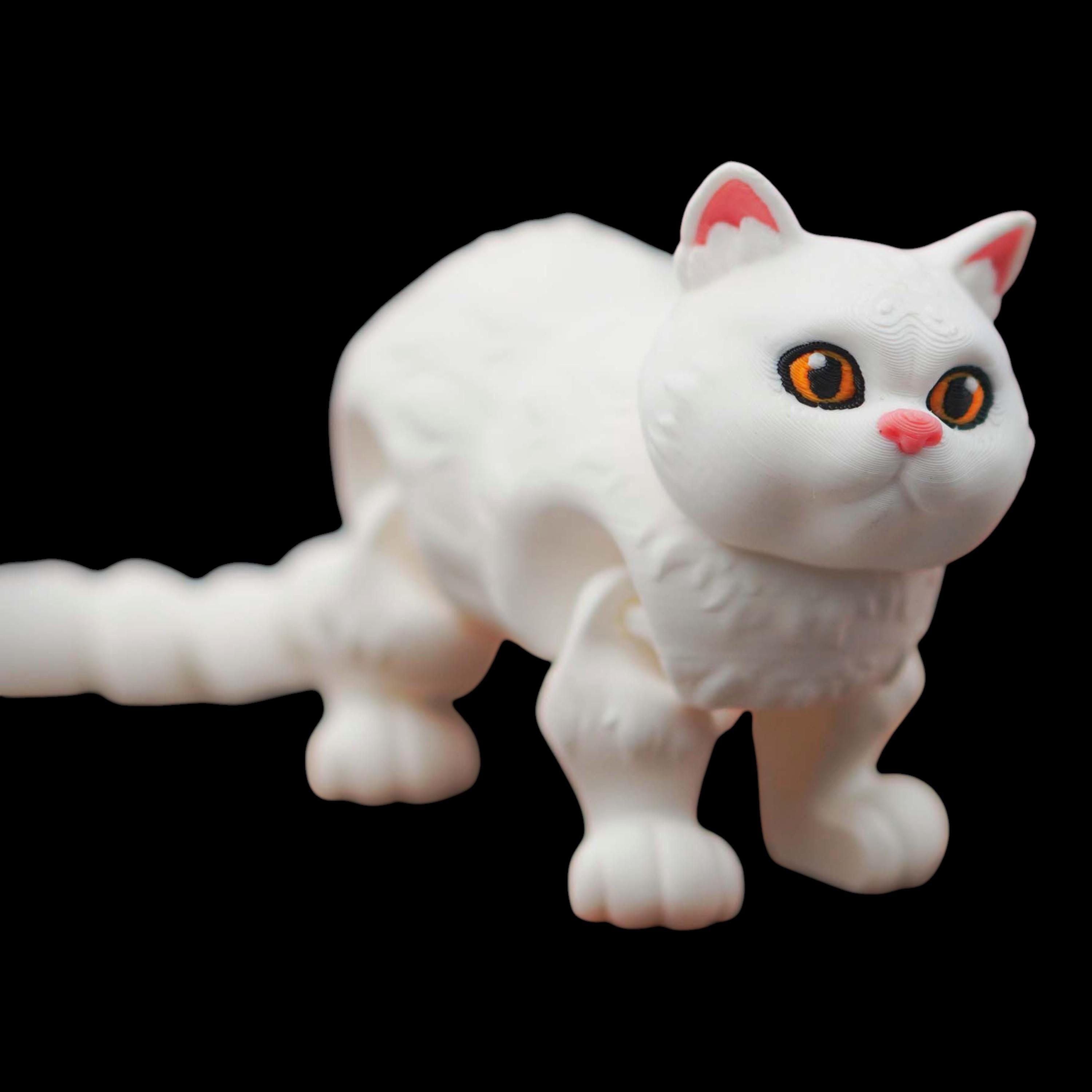 White British Shorthair Posable Articulated Cat Figure Collectible For Animal Lover collections
