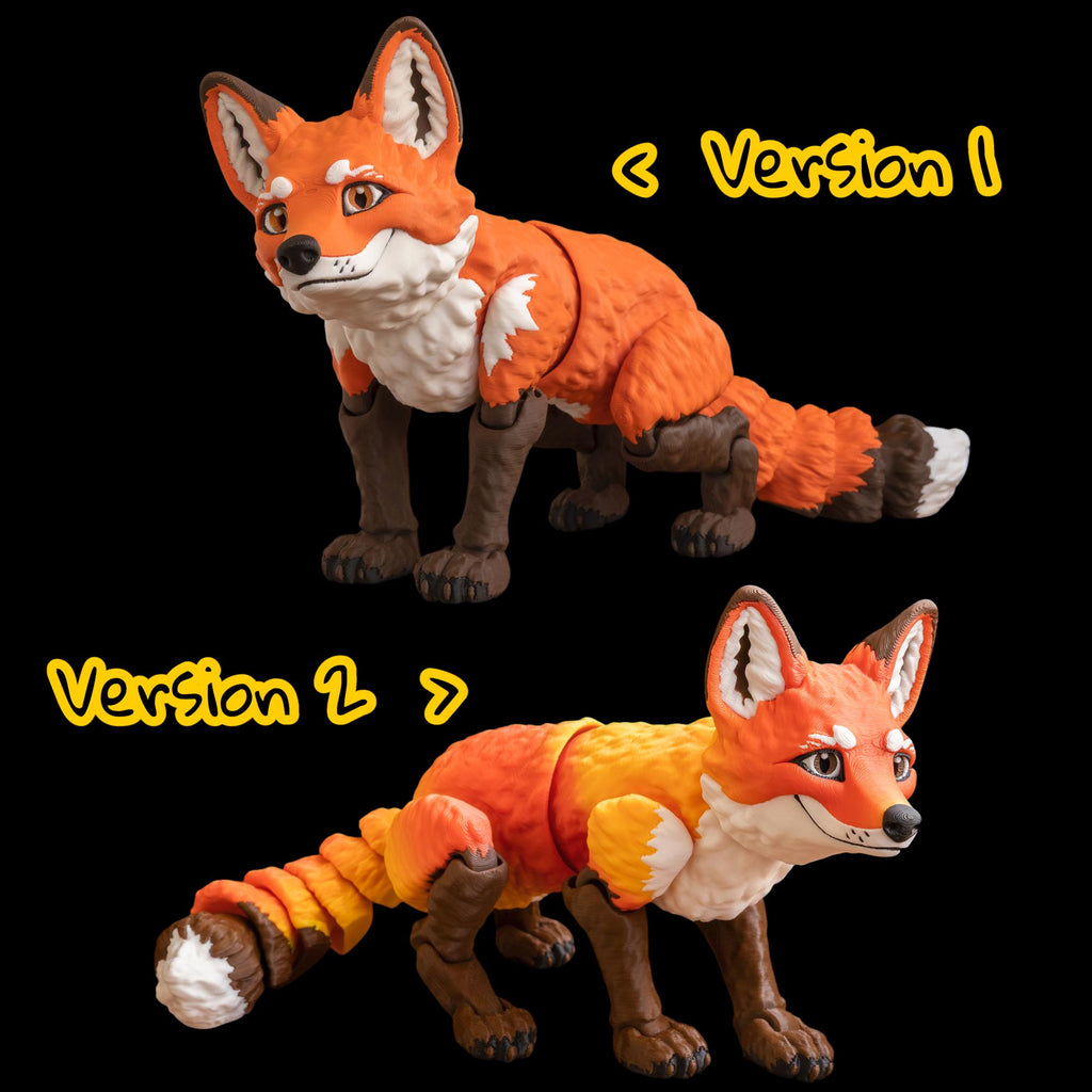 Articulated Red Fox Figurine Desk Toy Office Accessory Woodland Animal Fidget Sculpture Poseable Model Flexible