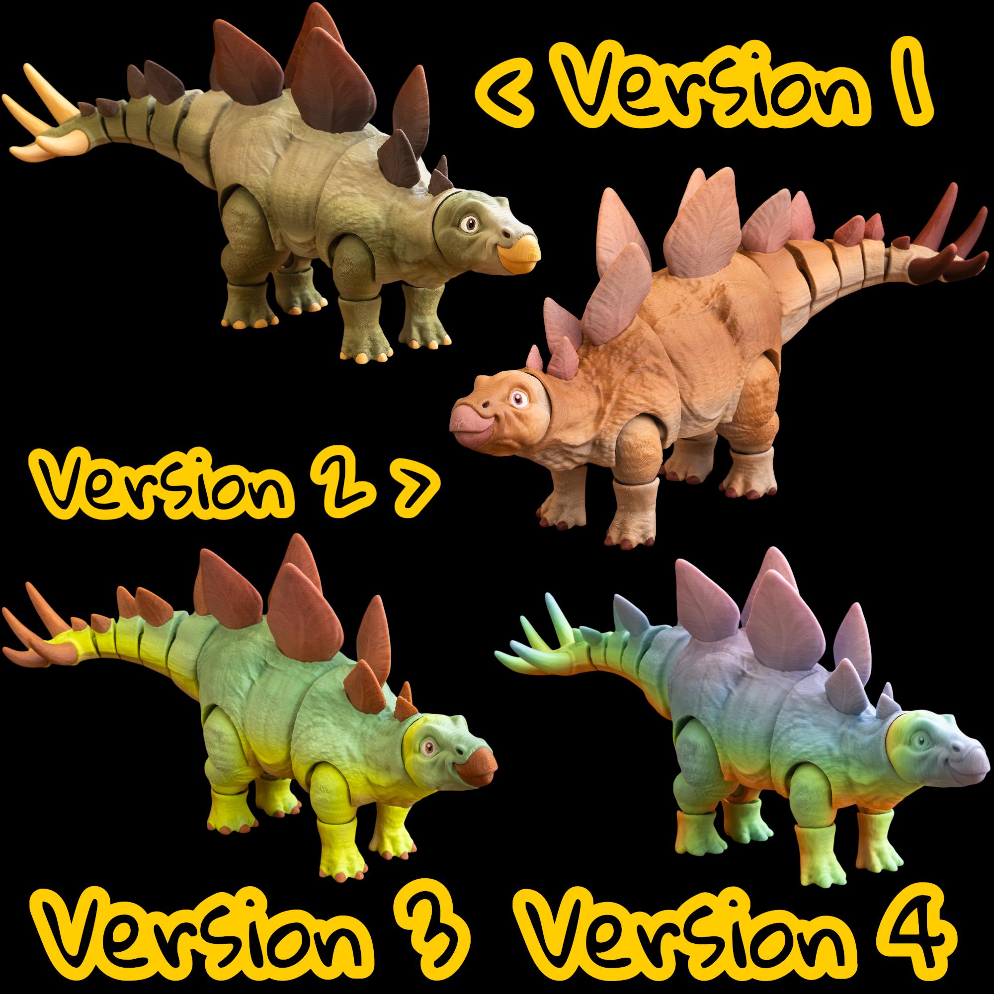 4 Versions Stegosaurus Articulated Dinosaur Toy Posable Stegosaurus Figure Desk Decoration Collectible Prehistoric